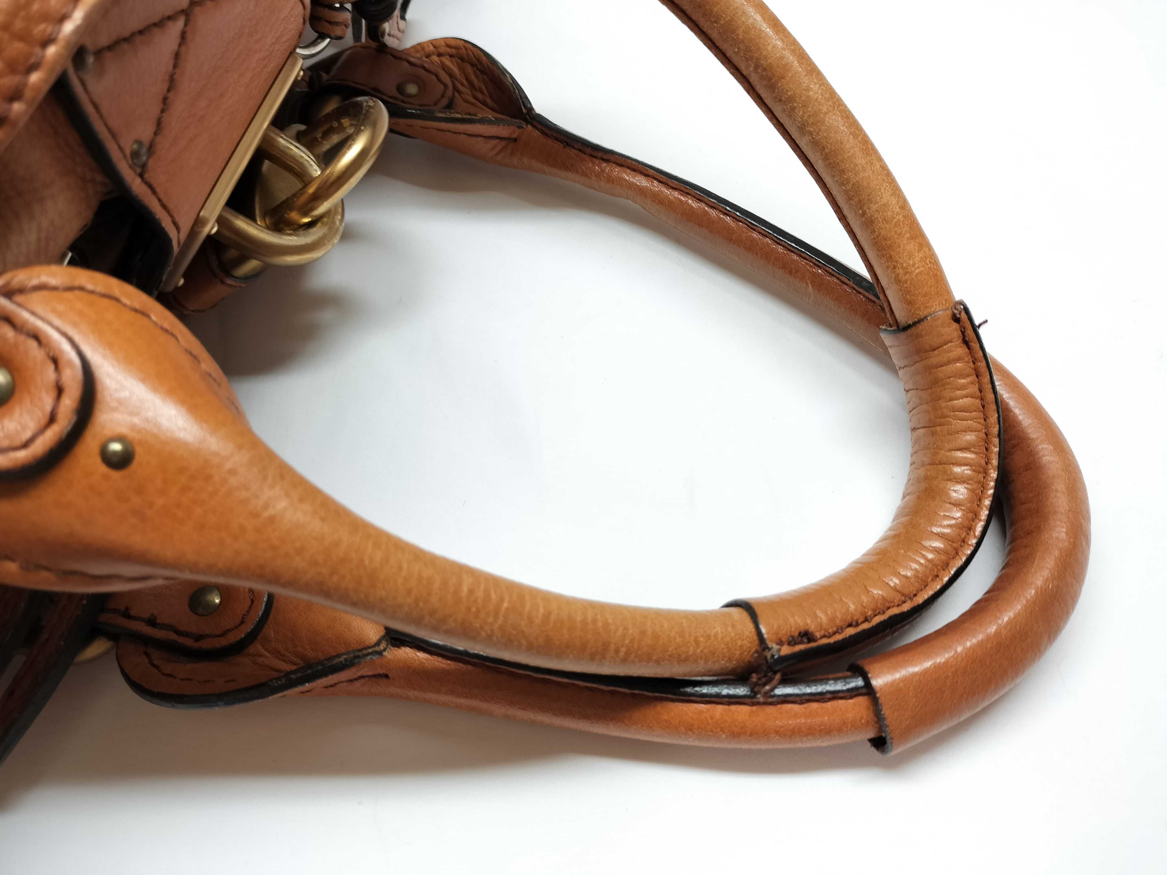 【水曜終了】(10699_0096)chloe Chloe クロエ パディントン レザー パドロック カデナ 南京錠 トートバッグ ハンドバッグ