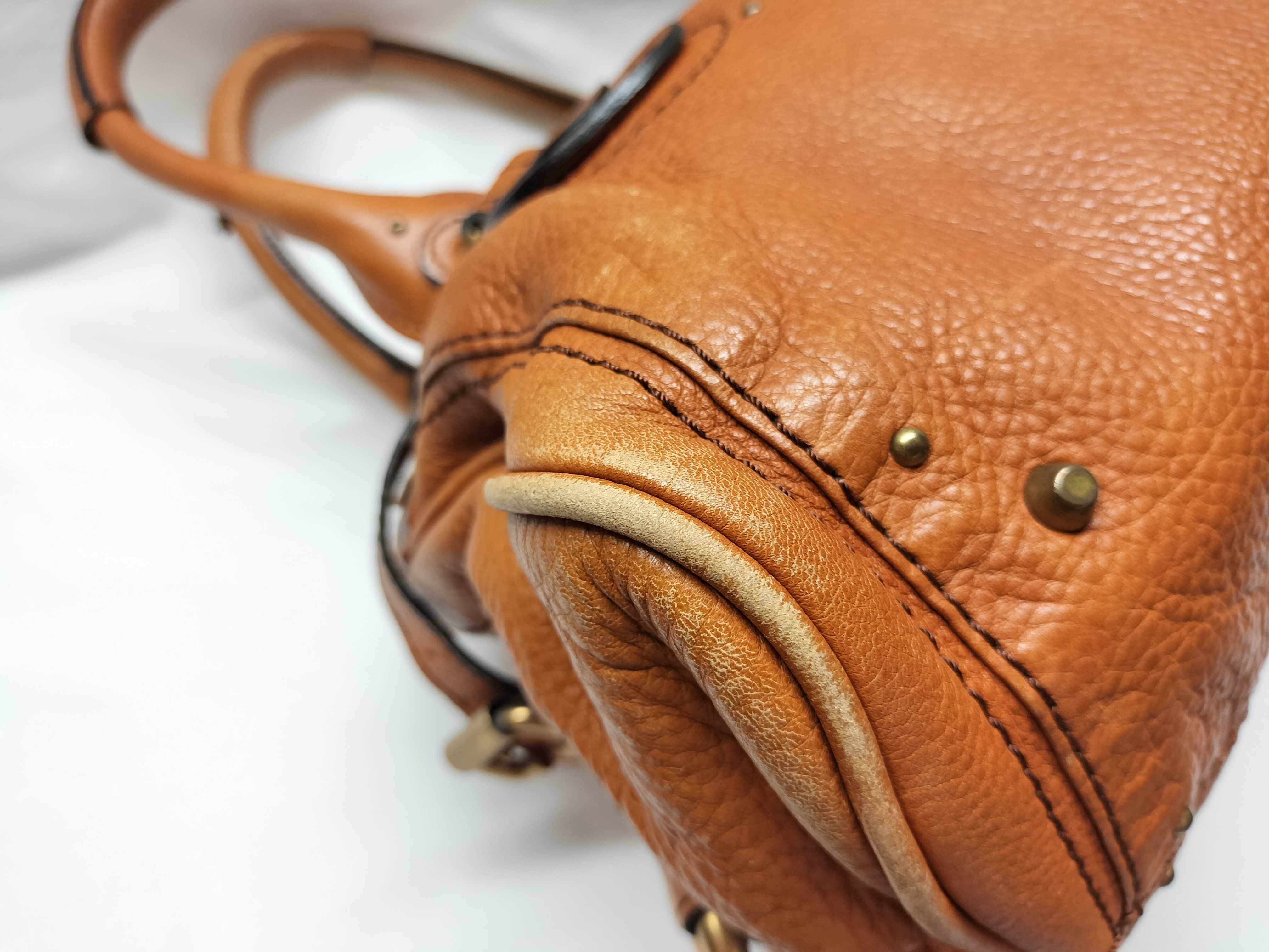 【水曜終了】(10699_0096)chloe Chloe クロエ パディントン レザー パドロック カデナ 南京錠 トートバッグ ハンドバッグ