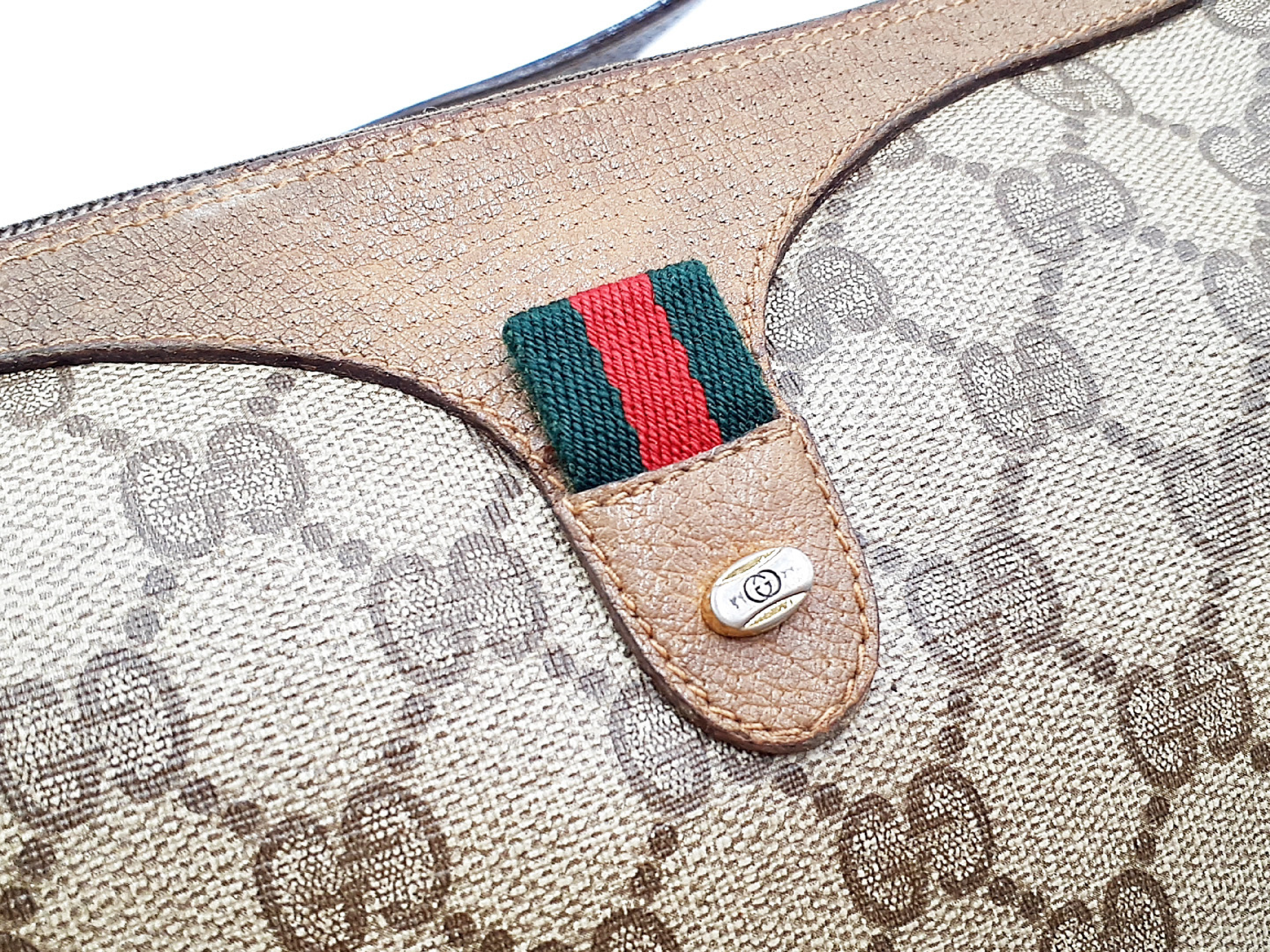 【水曜終了】(10827_0026)GUCCI GGスプリーム シェリーライン ゴールド金具 ショルダーバッグ