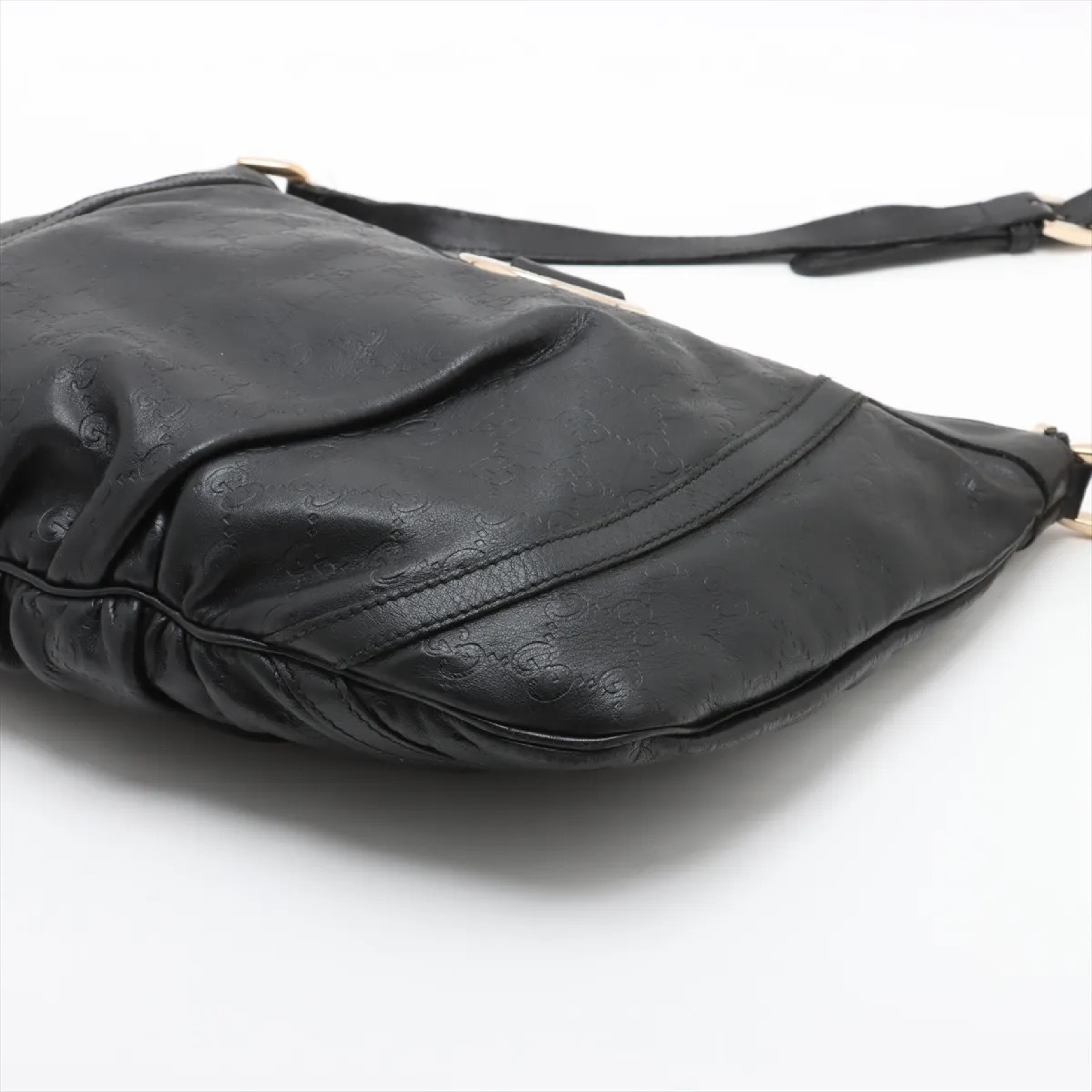 【水曜終了】(10827_0017)GUCCI グッチシマ レザー ショルダーバッグ ブラック ショルダーバッグ