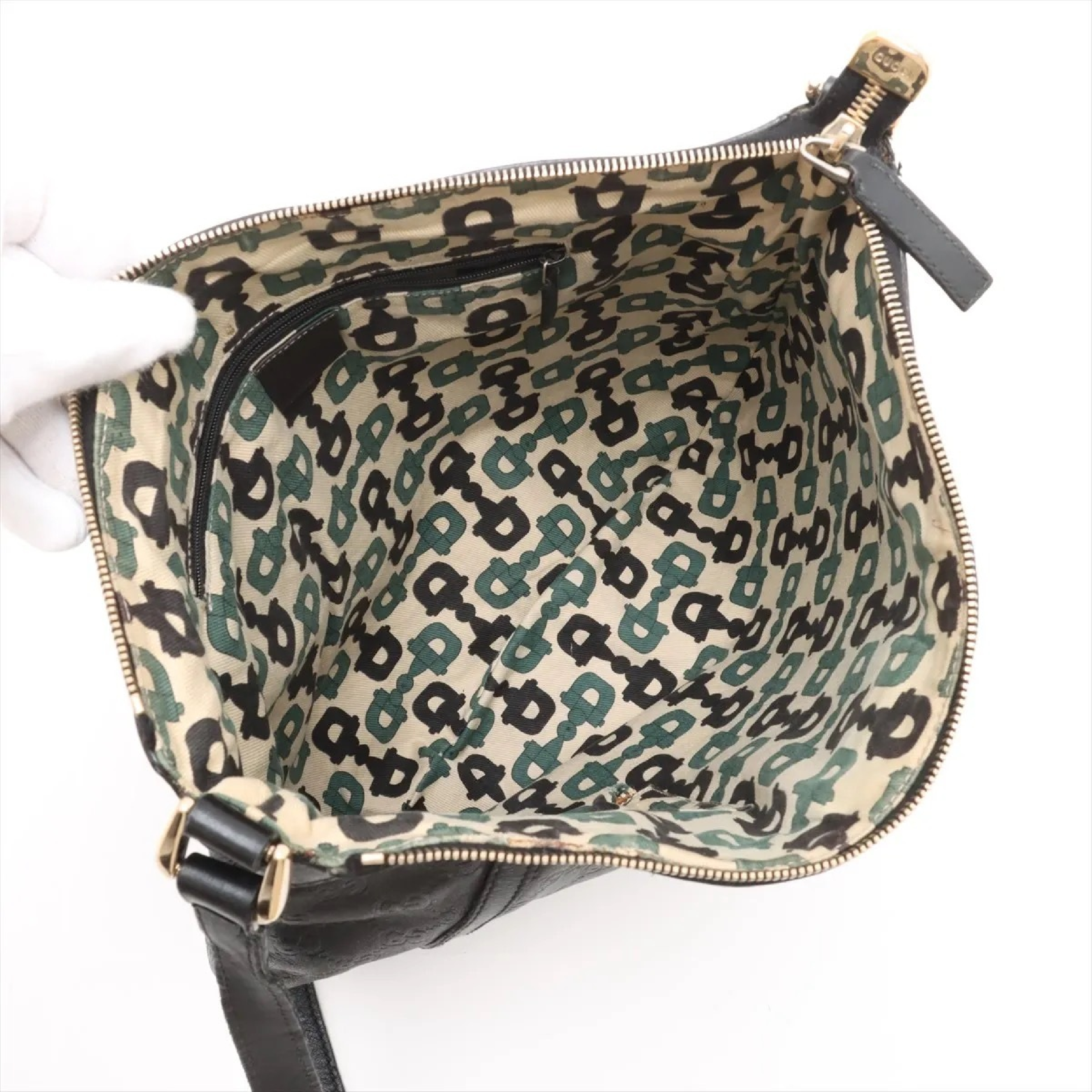 【水曜終了】(10827_0017)GUCCI グッチシマ レザー ショルダーバッグ ブラック ショルダーバッグ