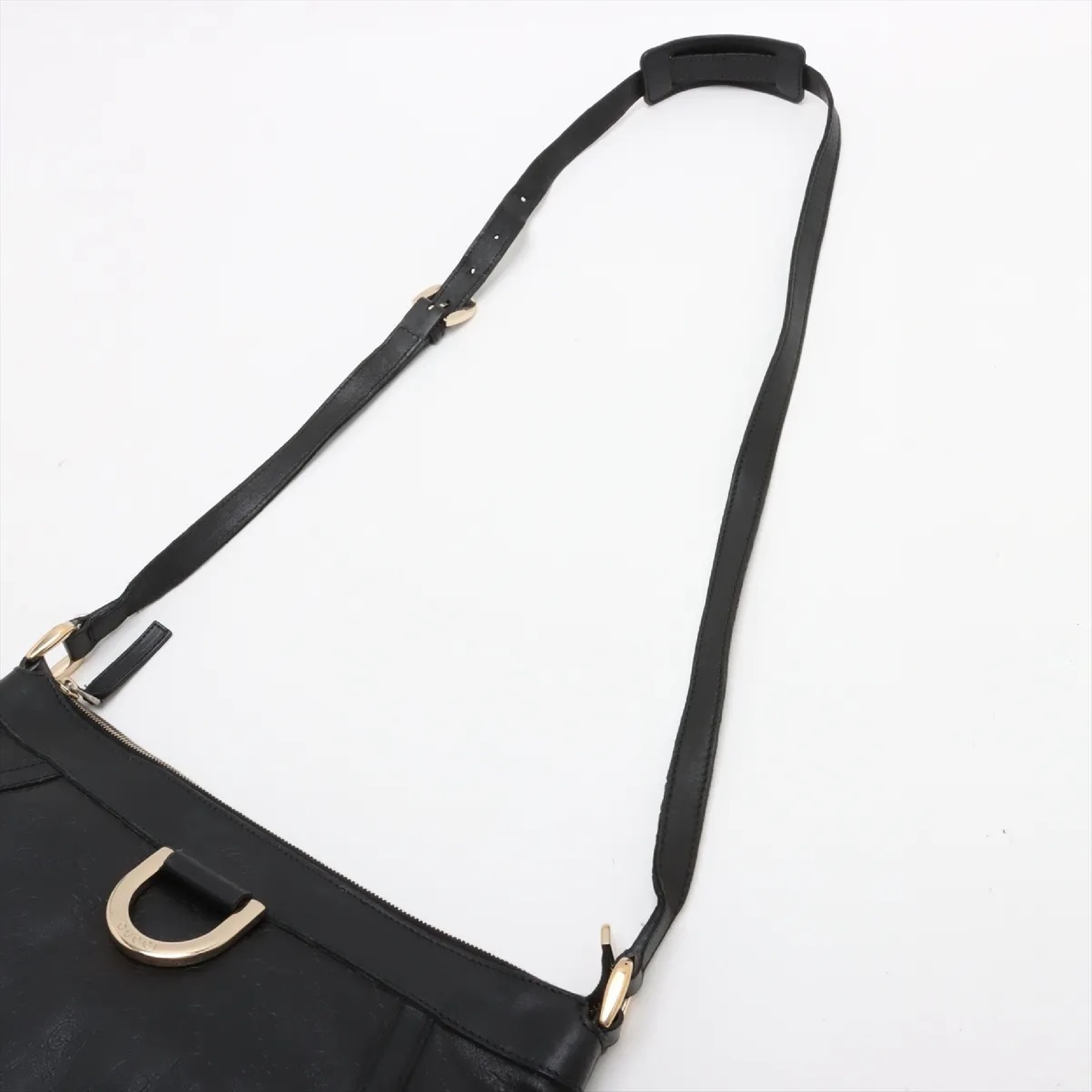 【水曜終了】(10827_0017)GUCCI グッチシマ レザー ショルダーバッグ ブラック ショルダーバッグ