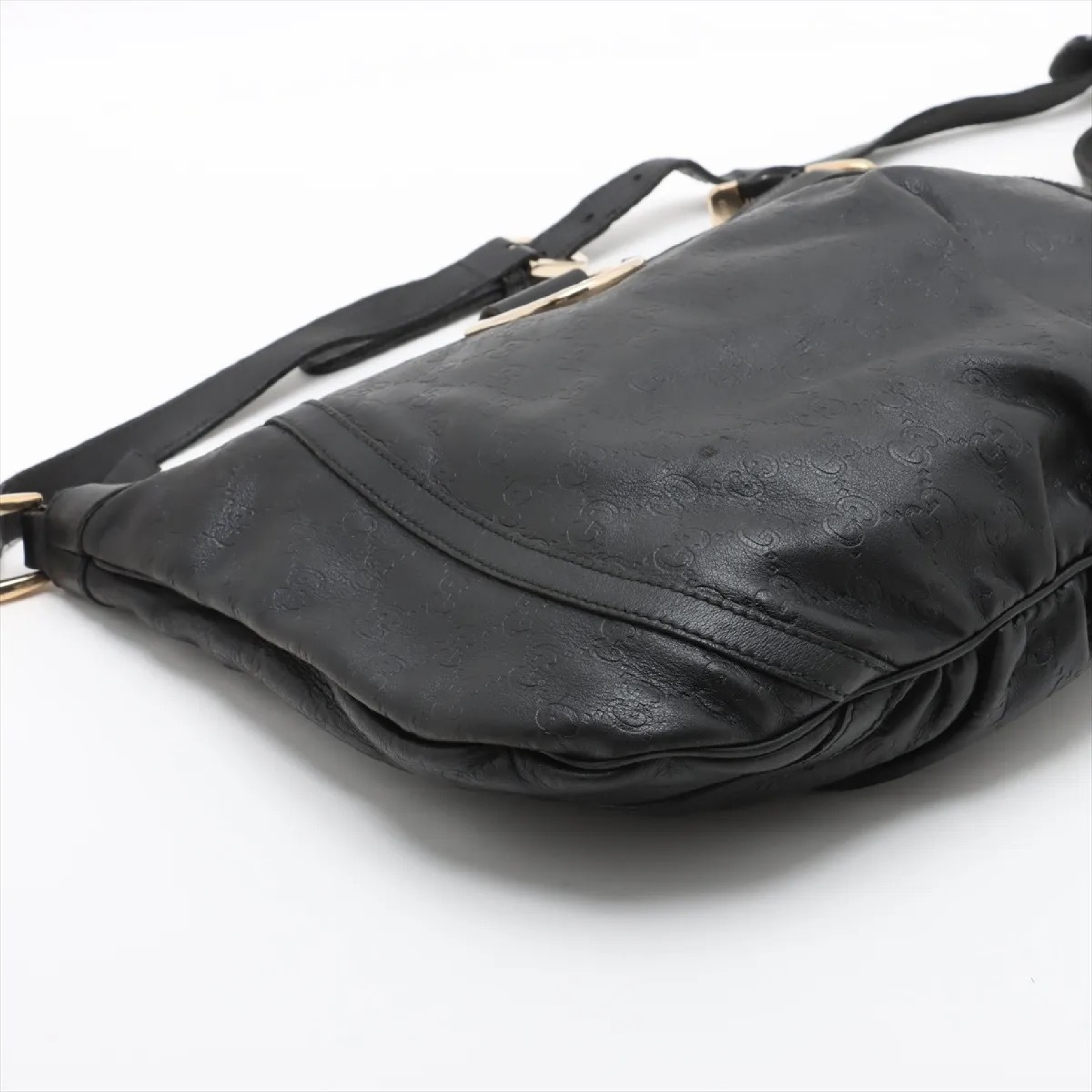 【水曜終了】(10827_0017)GUCCI グッチシマ レザー ショルダーバッグ ブラック ショルダーバッグ