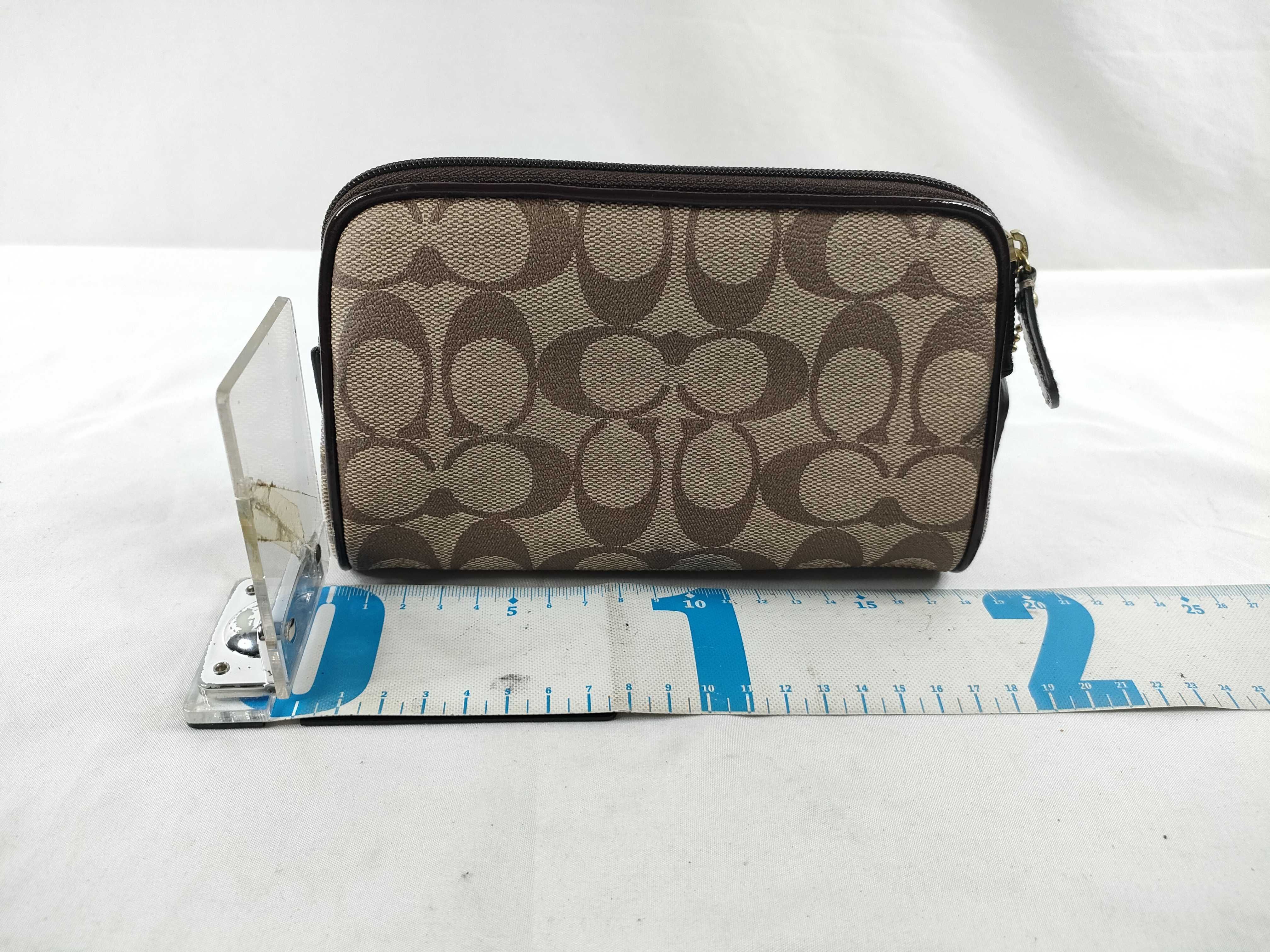 【水曜終了】(10698_0079)COACH シグネチャー ポーチ PVC 箱付き