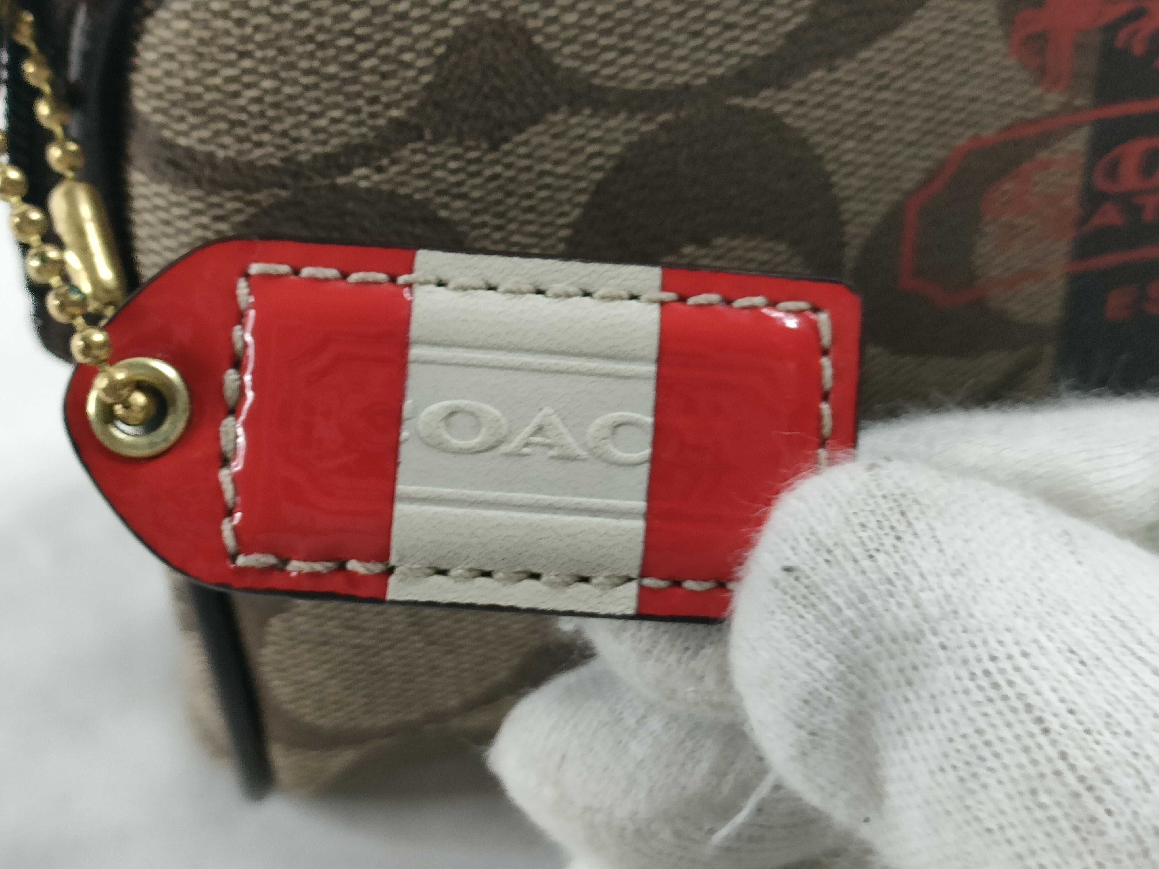 【水曜終了】(10698_0079)COACH シグネチャー ポーチ PVC 箱付き