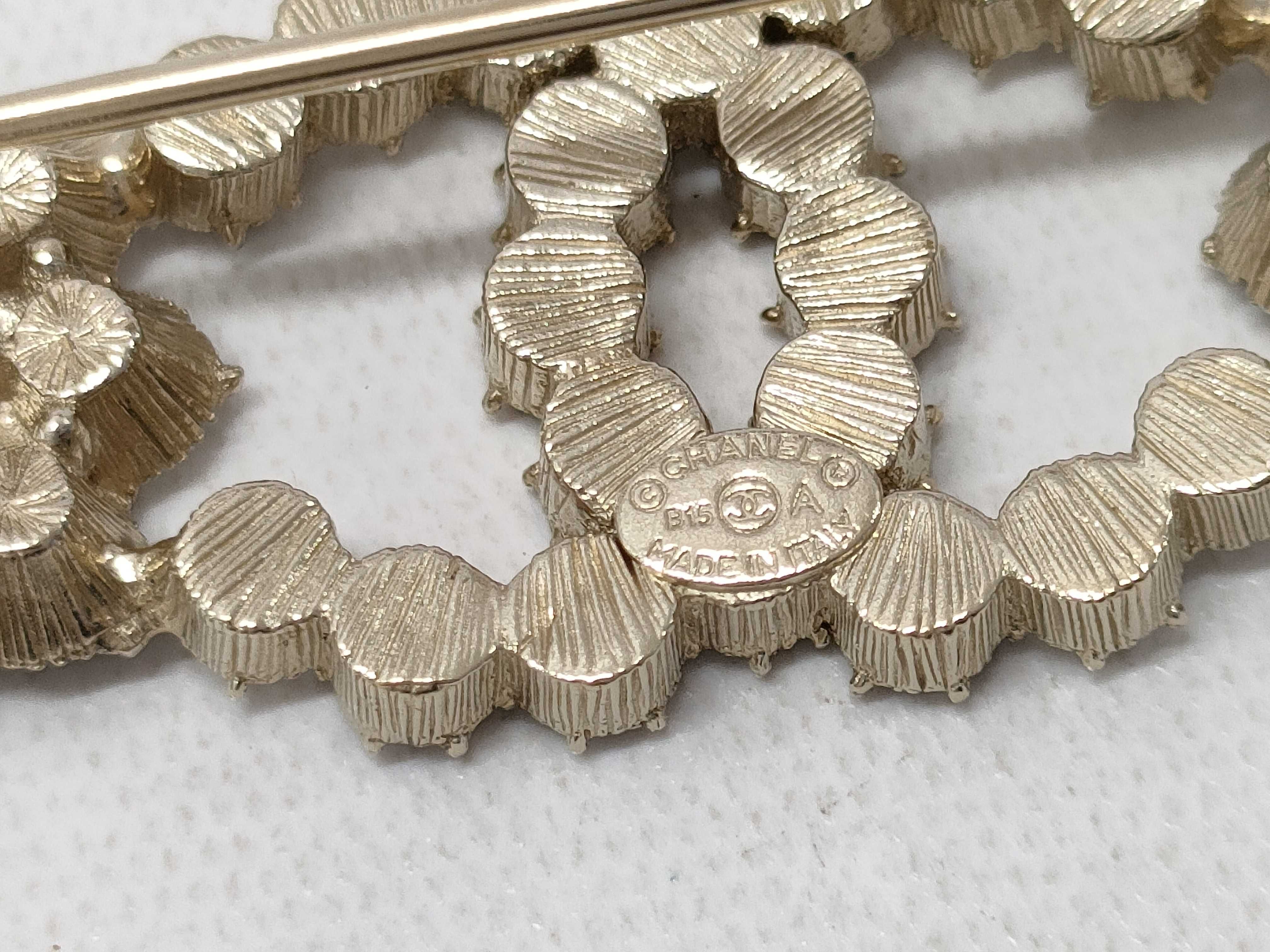 【水曜終了】(10814_0040)CHANEL シャネル ココマーク ラインストーン ブローチ B15A