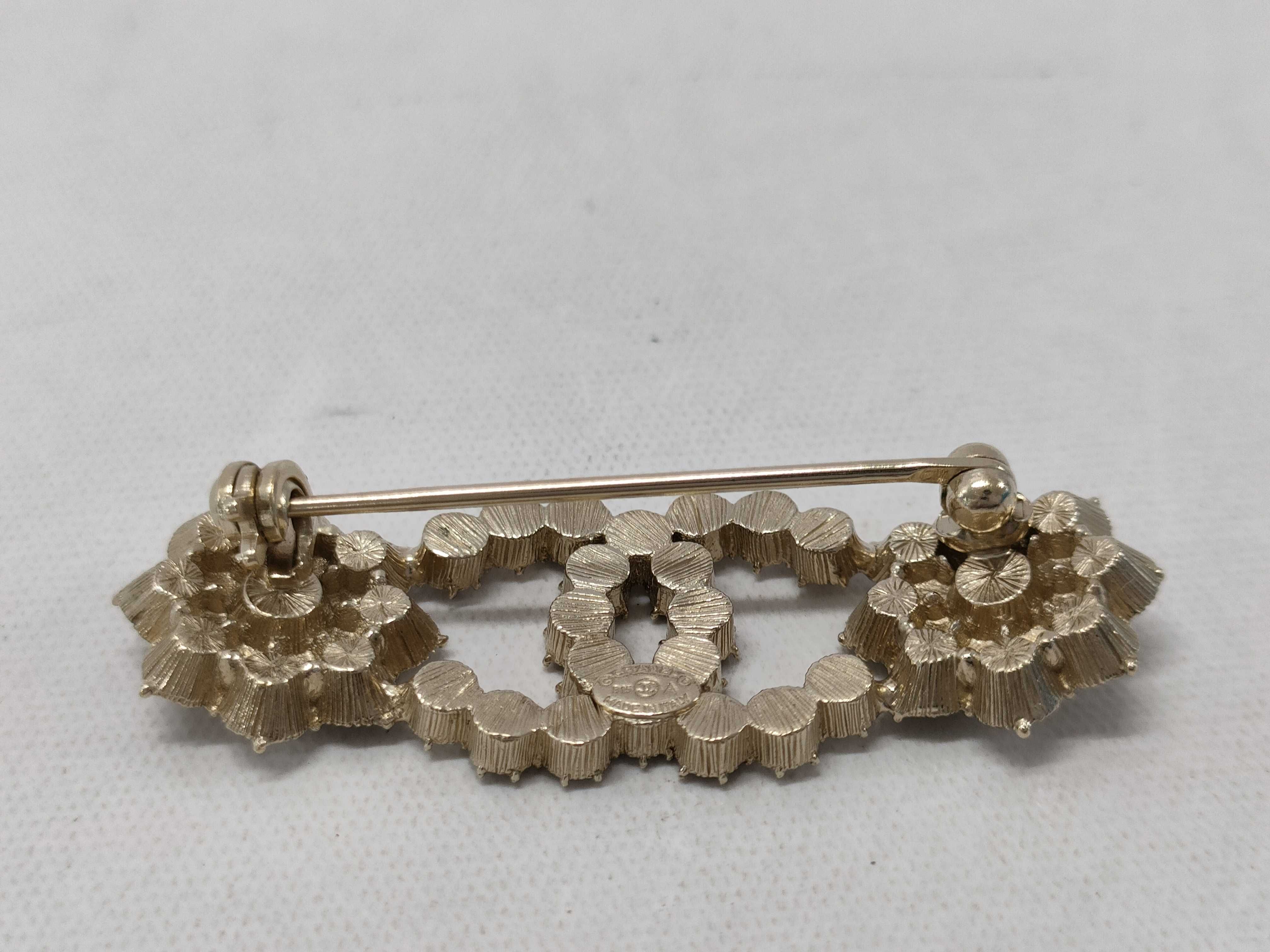 【水曜終了】(10814_0040)CHANEL シャネル ココマーク ラインストーン ブローチ B15A