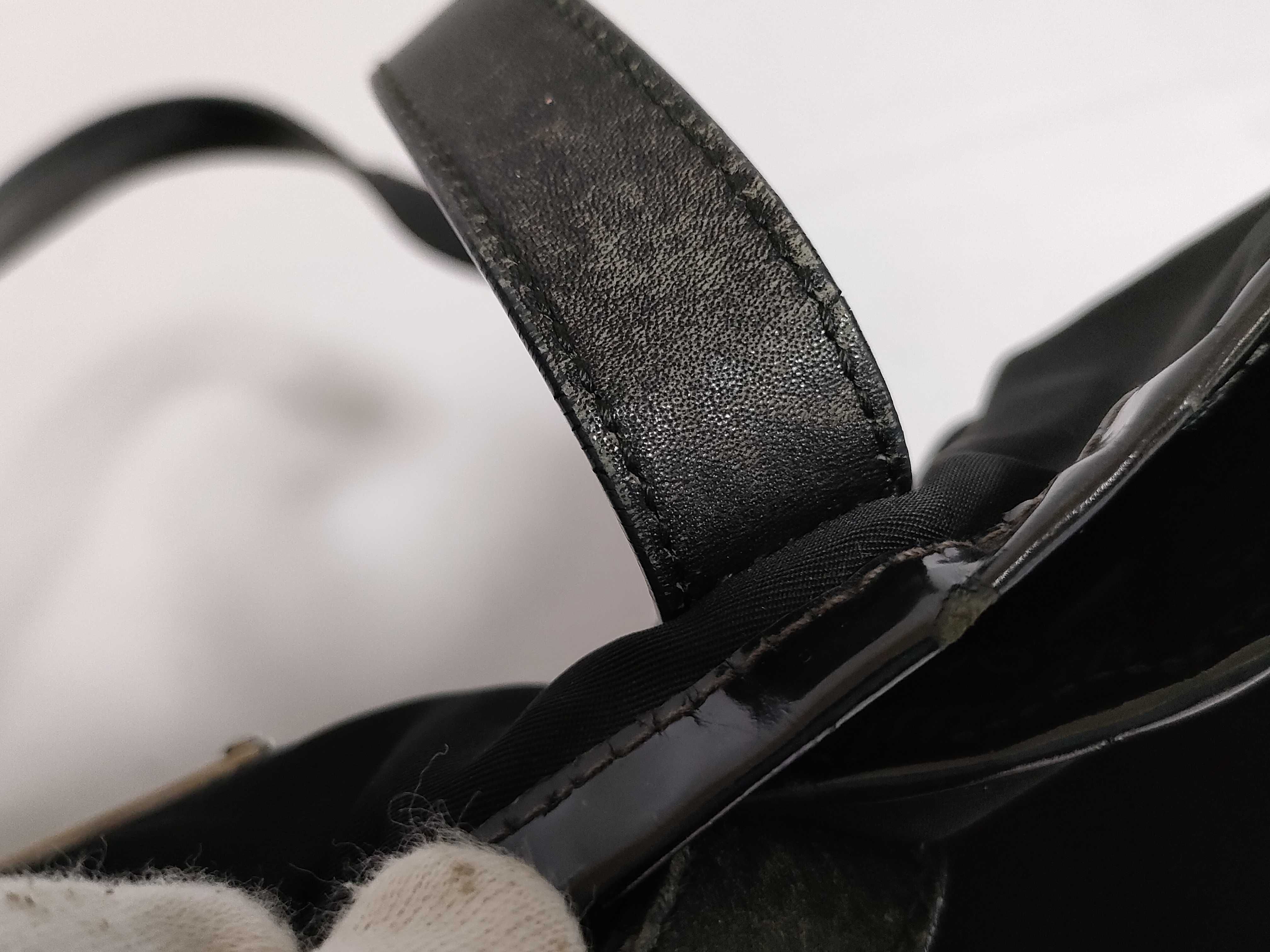 【水曜終了】(10827_0048)PRADA ナイロン ブラック 三角プレート トートバッグ