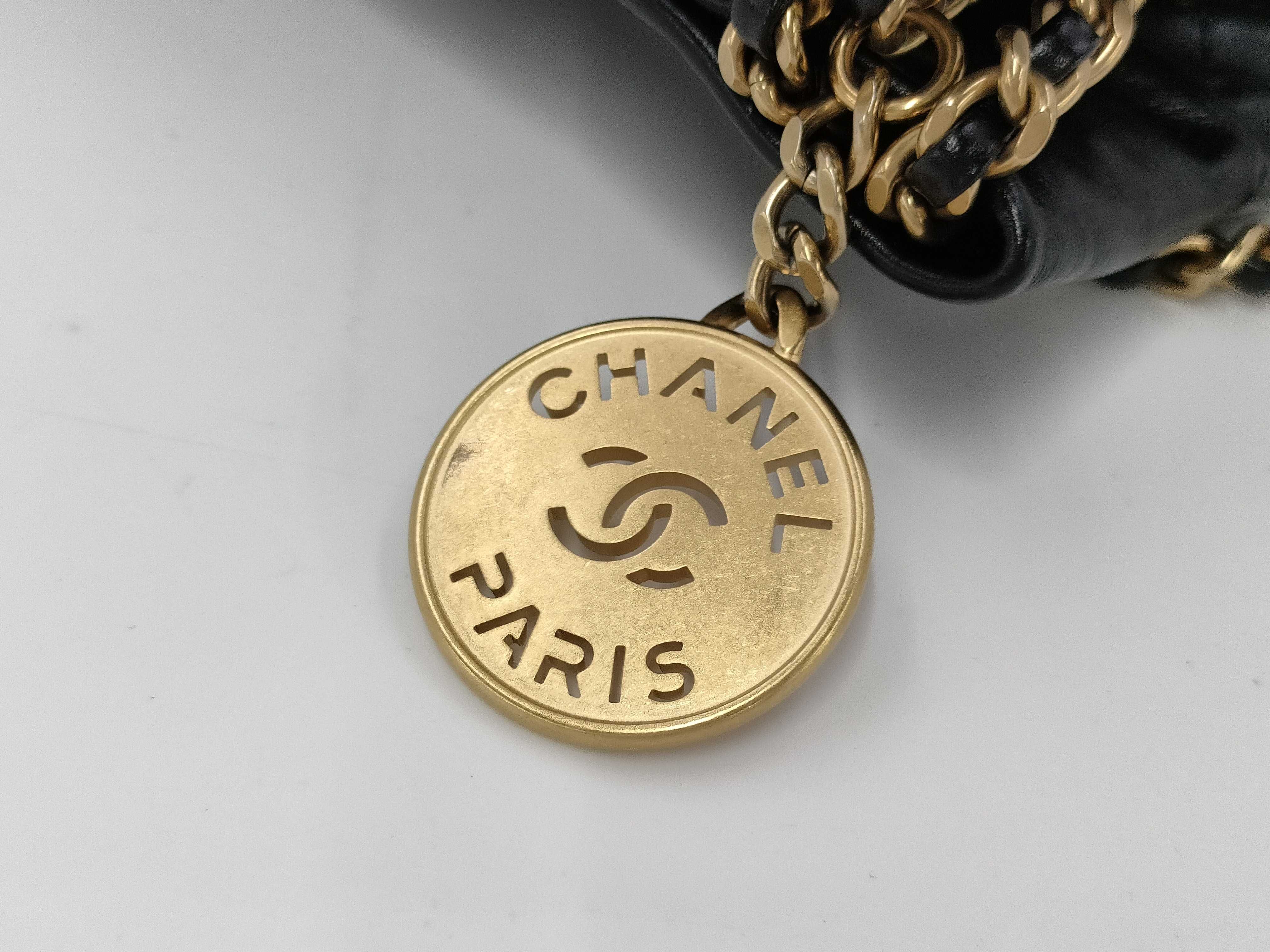 【水曜終了】(10814_0008)CHANEL シャネル22 シャイニーカーフ ミニ 2way ショルダーバッグ AS3980 ブラック