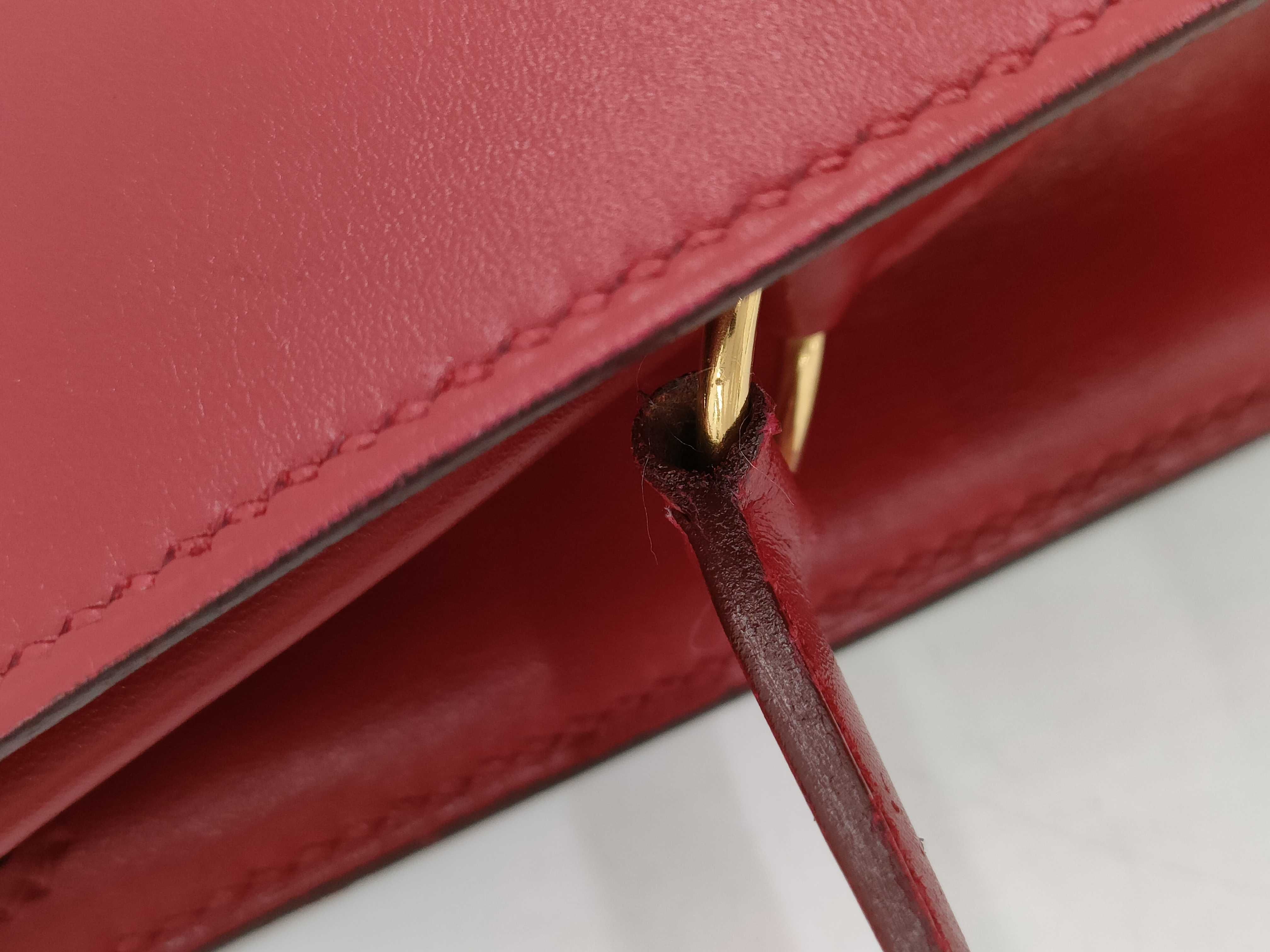 【水曜終了】(10813_0103)HERMES HERMES ケリースポーツ 赤系 ゴールド金具 ショルダーバッグ