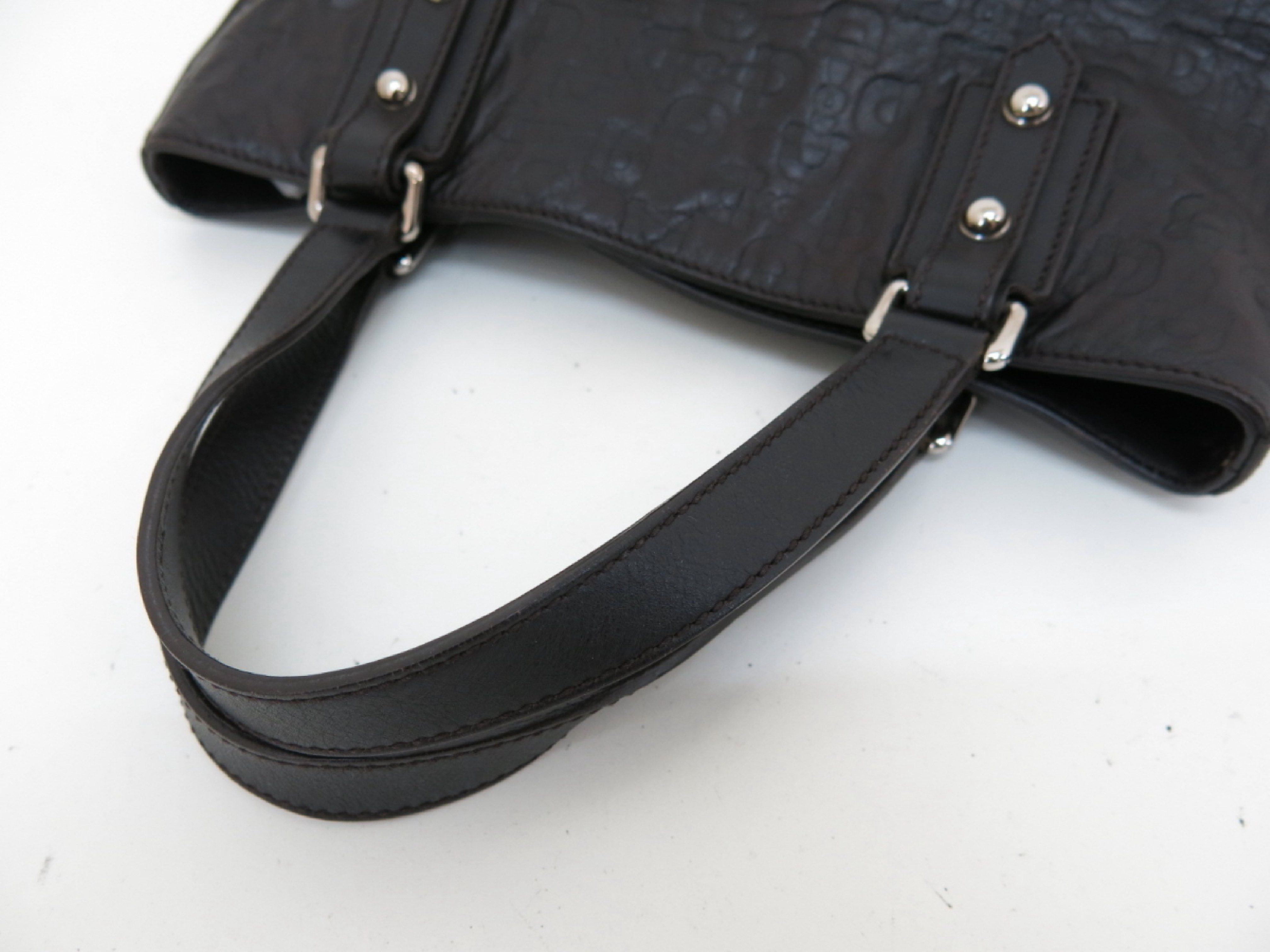 【水曜終了】(10827_0012)GUCCI グッチ ホースビット型押し レザー ハンド バッグ ダークブラウン ハンドバッグ