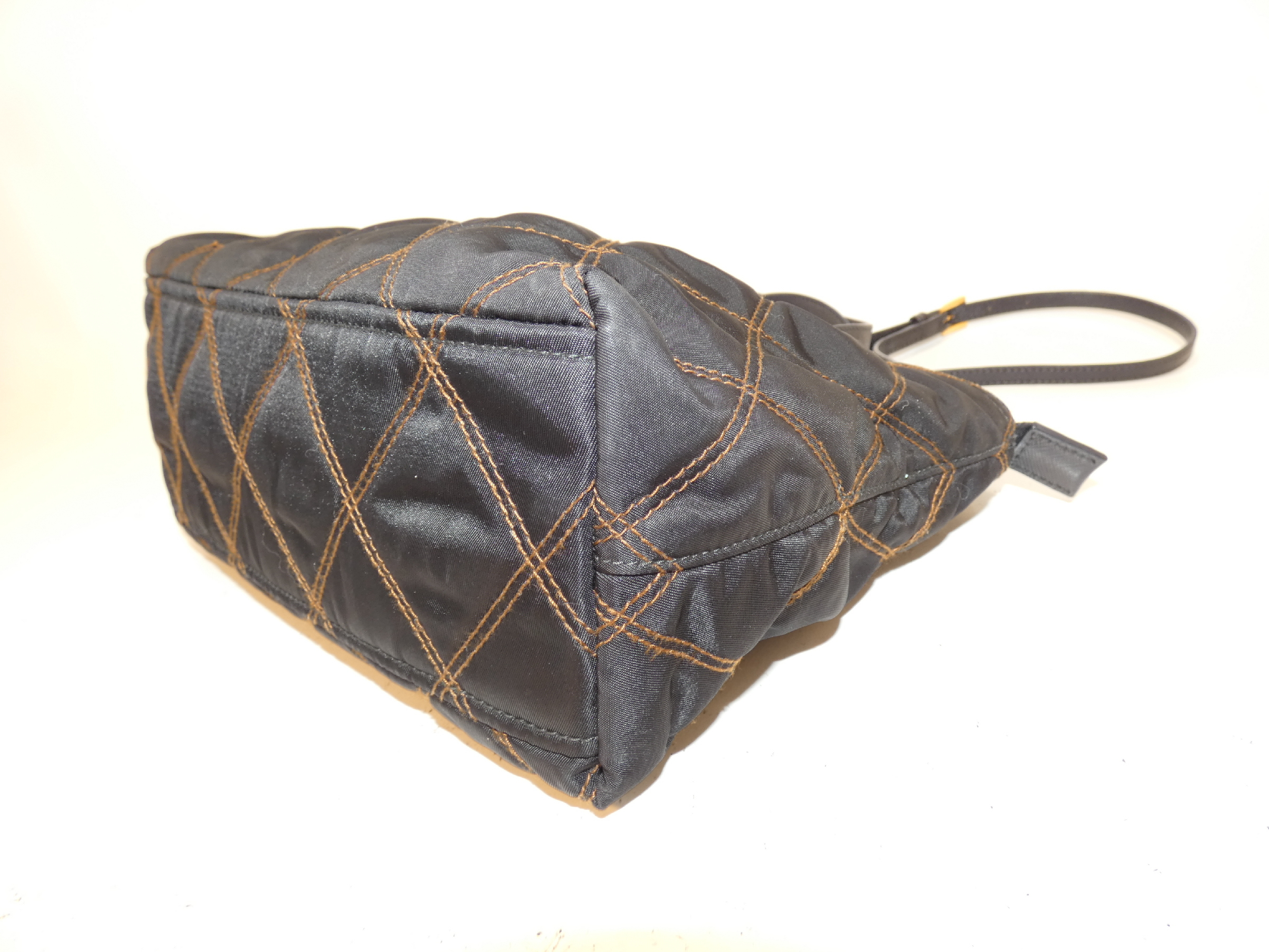 【水曜終了】(10827_0047)PRADA 2way キルティング 三角プレート ナイロン サフィアーノ ハンド ショルダー ショルダーバッグ