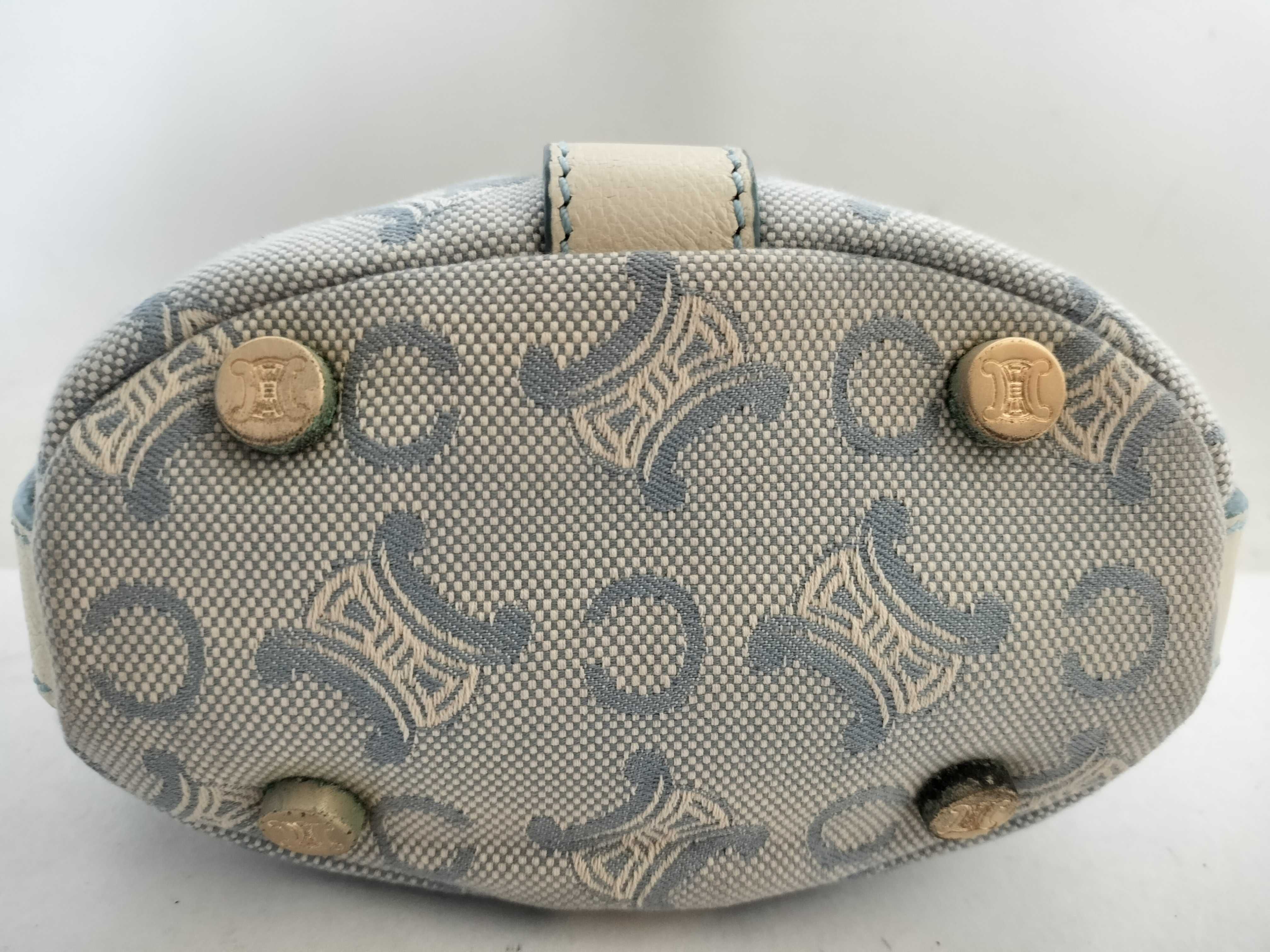 【水曜終了】(10827_0032)CELINE セリーヌ Cマカダム キャンバス/レザー ワンショルダーバッグ Blue