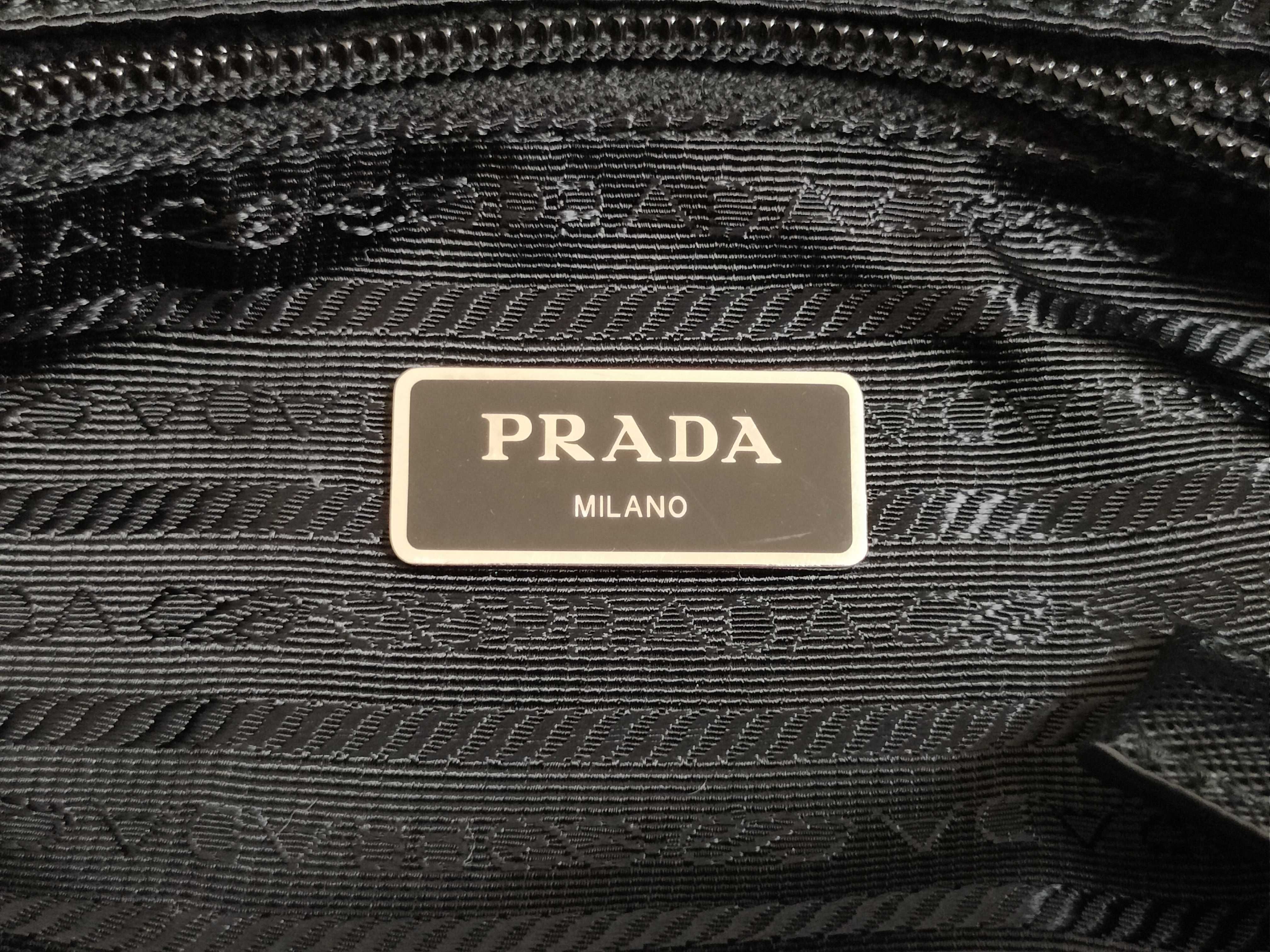 【水曜終了】(10698_0171)PRADA テスート ナイロン×レザー トートバッグ 黒 1BG052 G有 トートバッグ