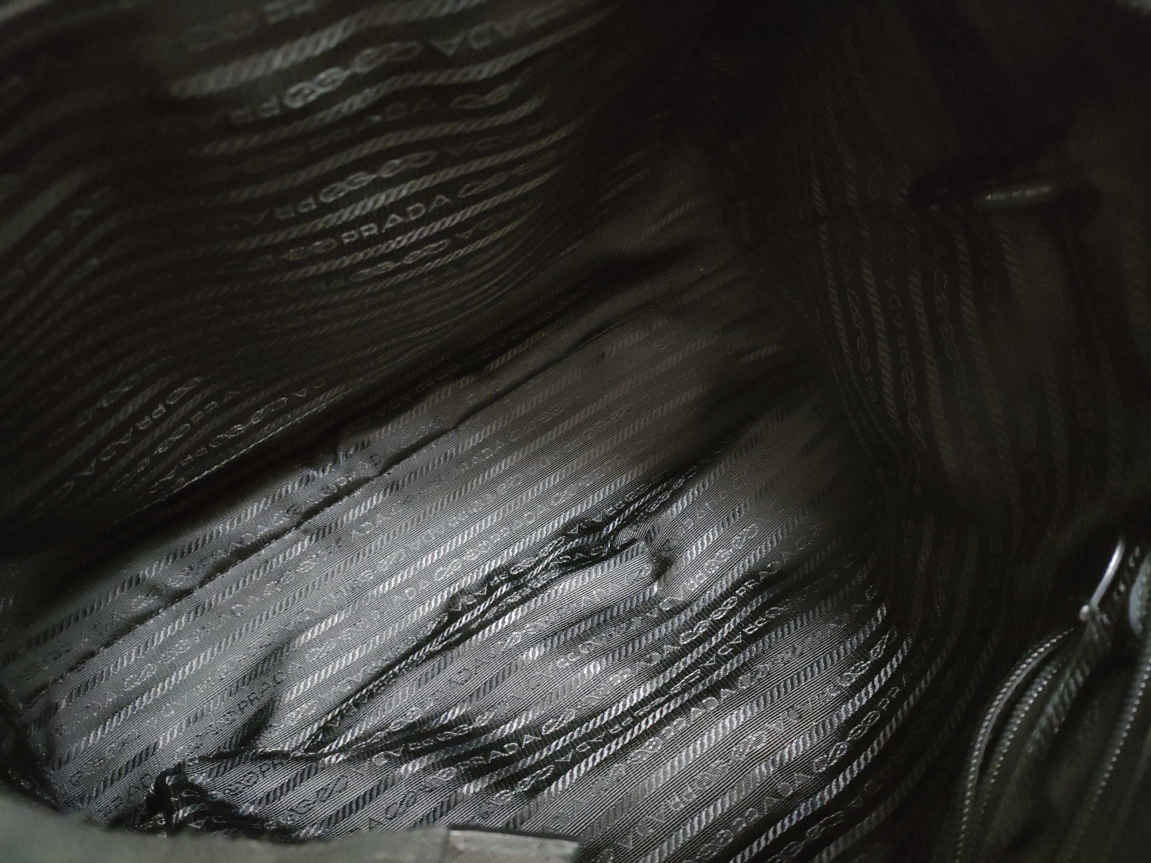 【水曜終了】(10698_0171)PRADA テスート ナイロン×レザー トートバッグ 黒 1BG052 G有 トートバッグ