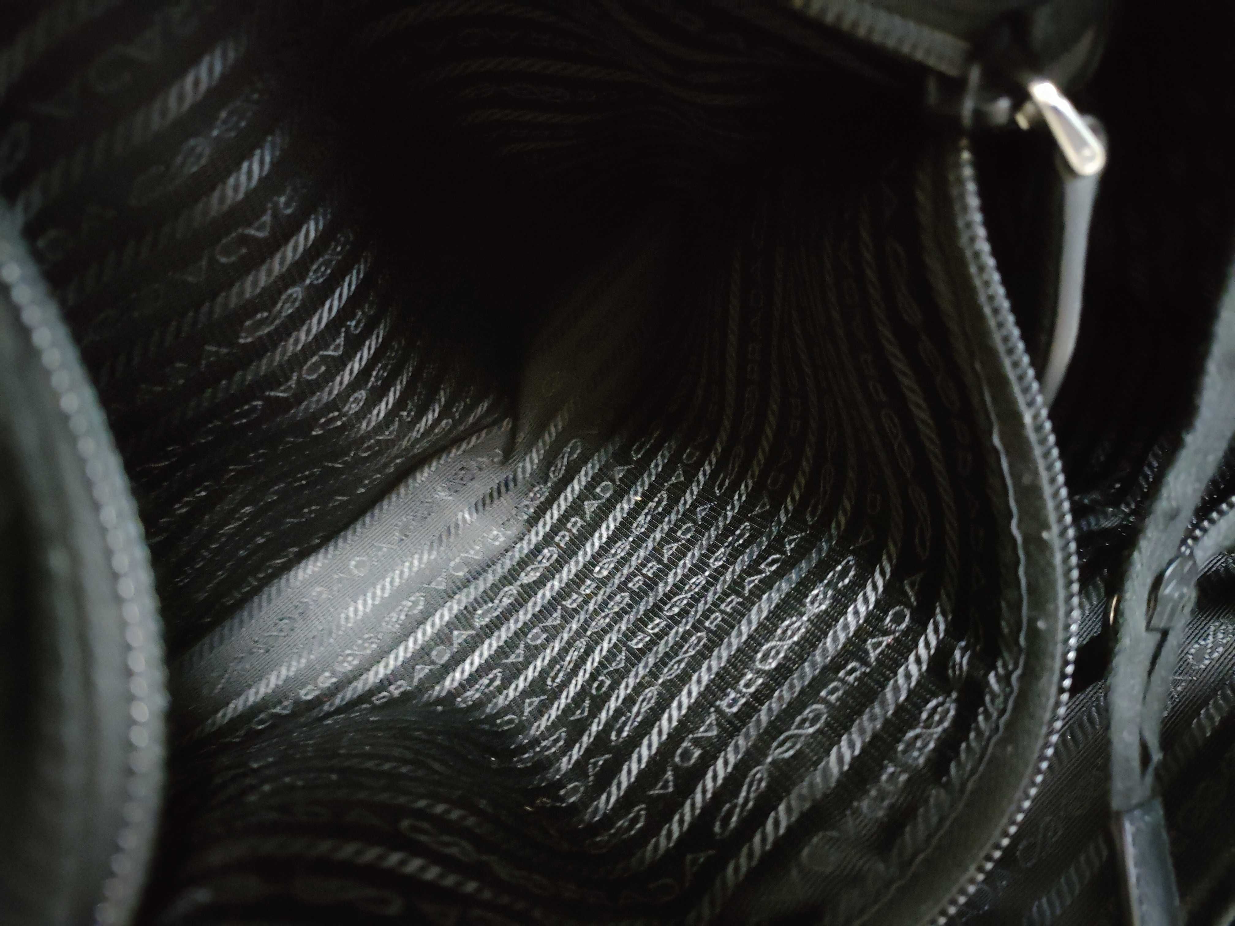 【水曜終了】(10698_0171)PRADA テスート ナイロン×レザー トートバッグ 黒 1BG052 G有 トートバッグ