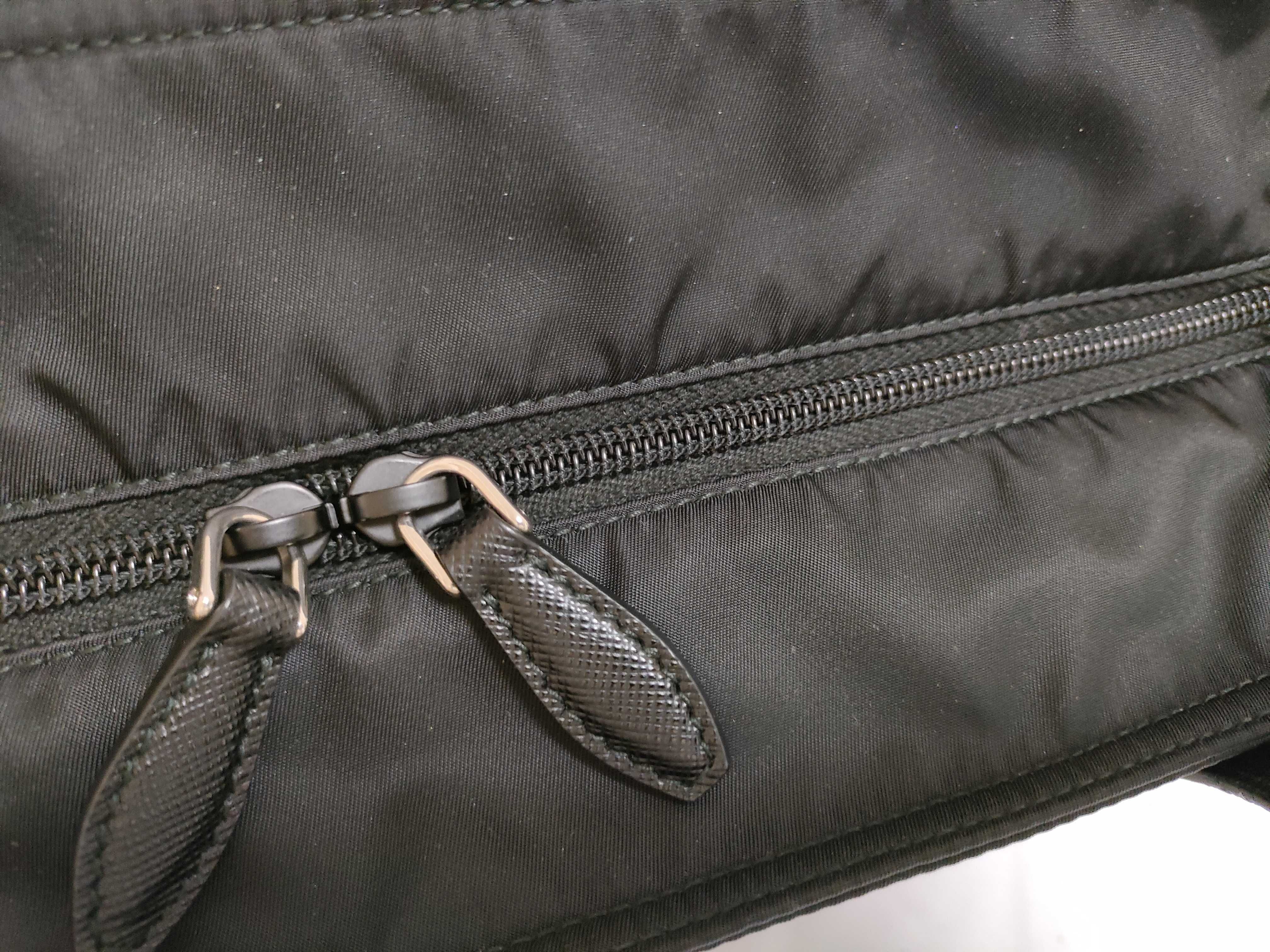 【水曜終了】(10698_0171)PRADA テスート ナイロン×レザー トートバッグ 黒 1BG052 G有 トートバッグ