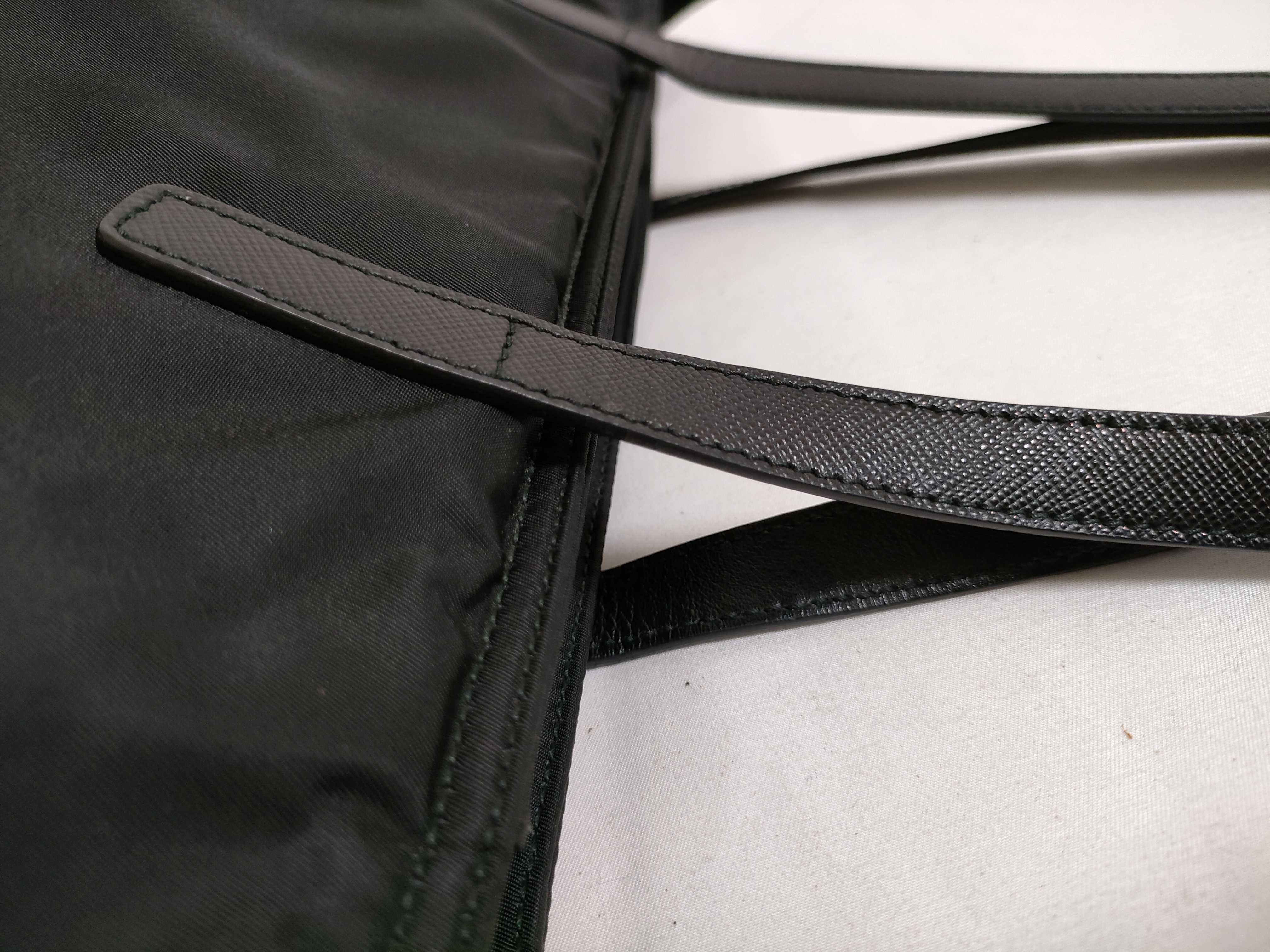 【水曜終了】(10698_0171)PRADA テスート ナイロン×レザー トートバッグ 黒 1BG052 G有 トートバッグ