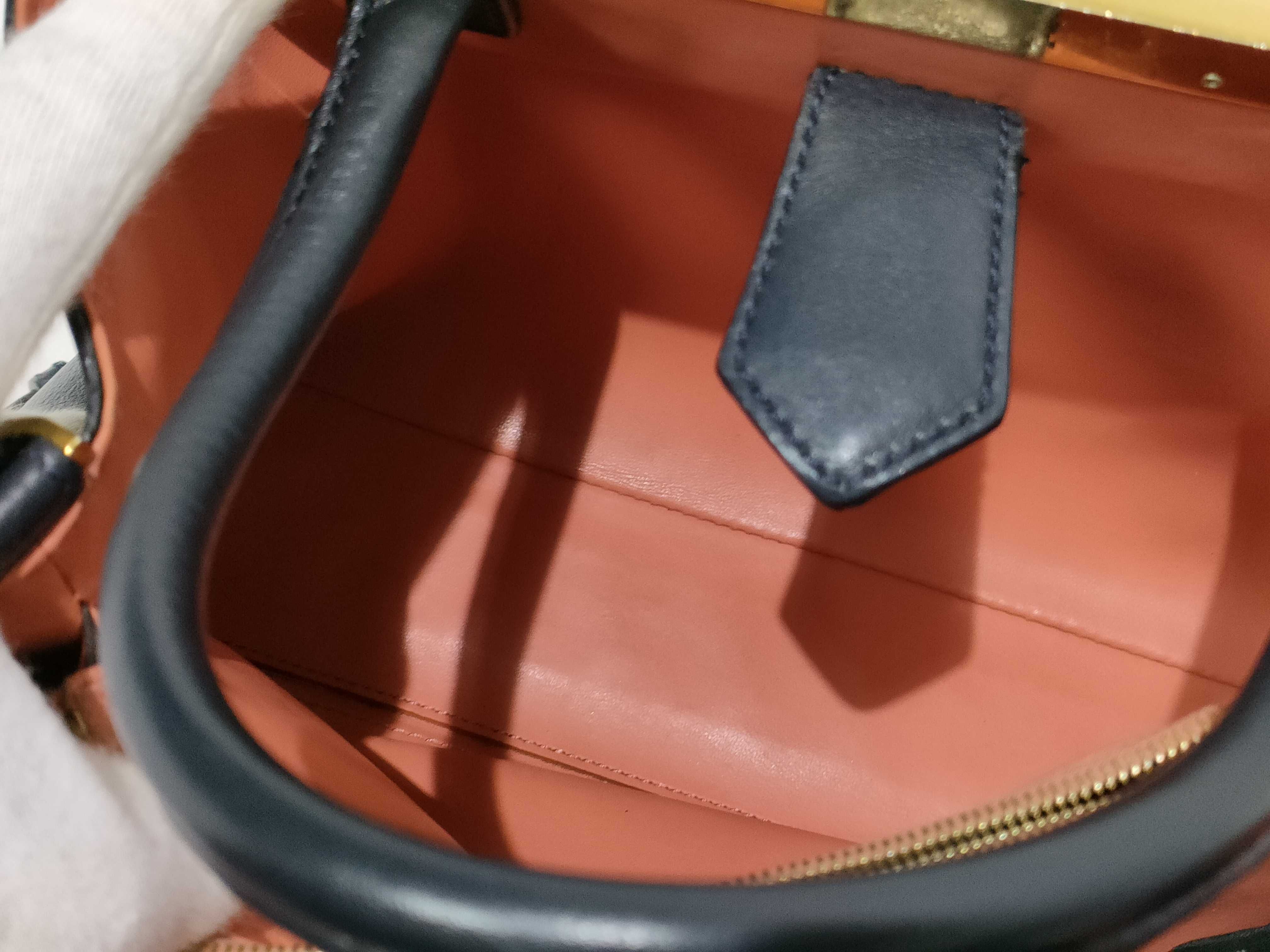 【水曜終了】(10827_0066)FENDI フェンディ プチトゥージュール ダークネイビー レザー 2way 8BH253 ハンドバッグ