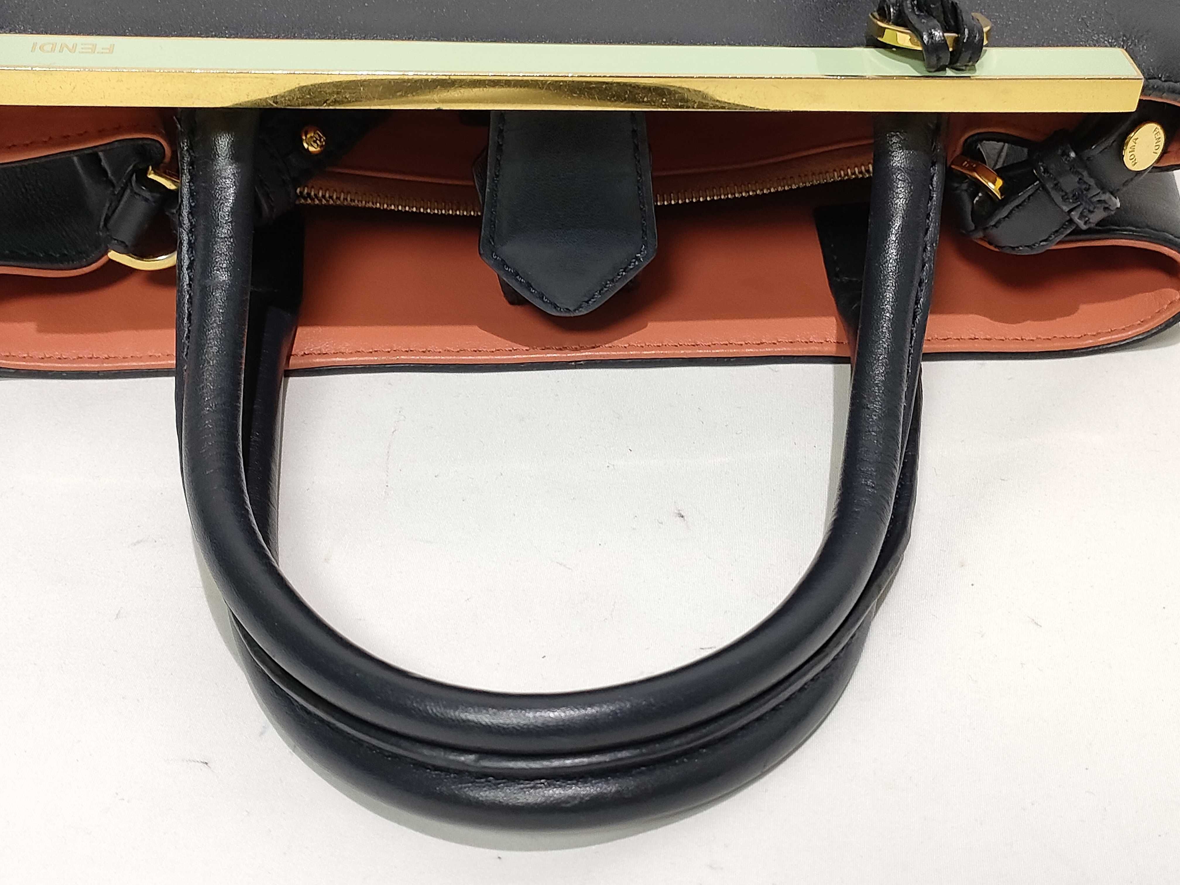 【水曜終了】(10827_0066)FENDI フェンディ プチトゥージュール ダークネイビー レザー 2way 8BH253 ハンドバッグ