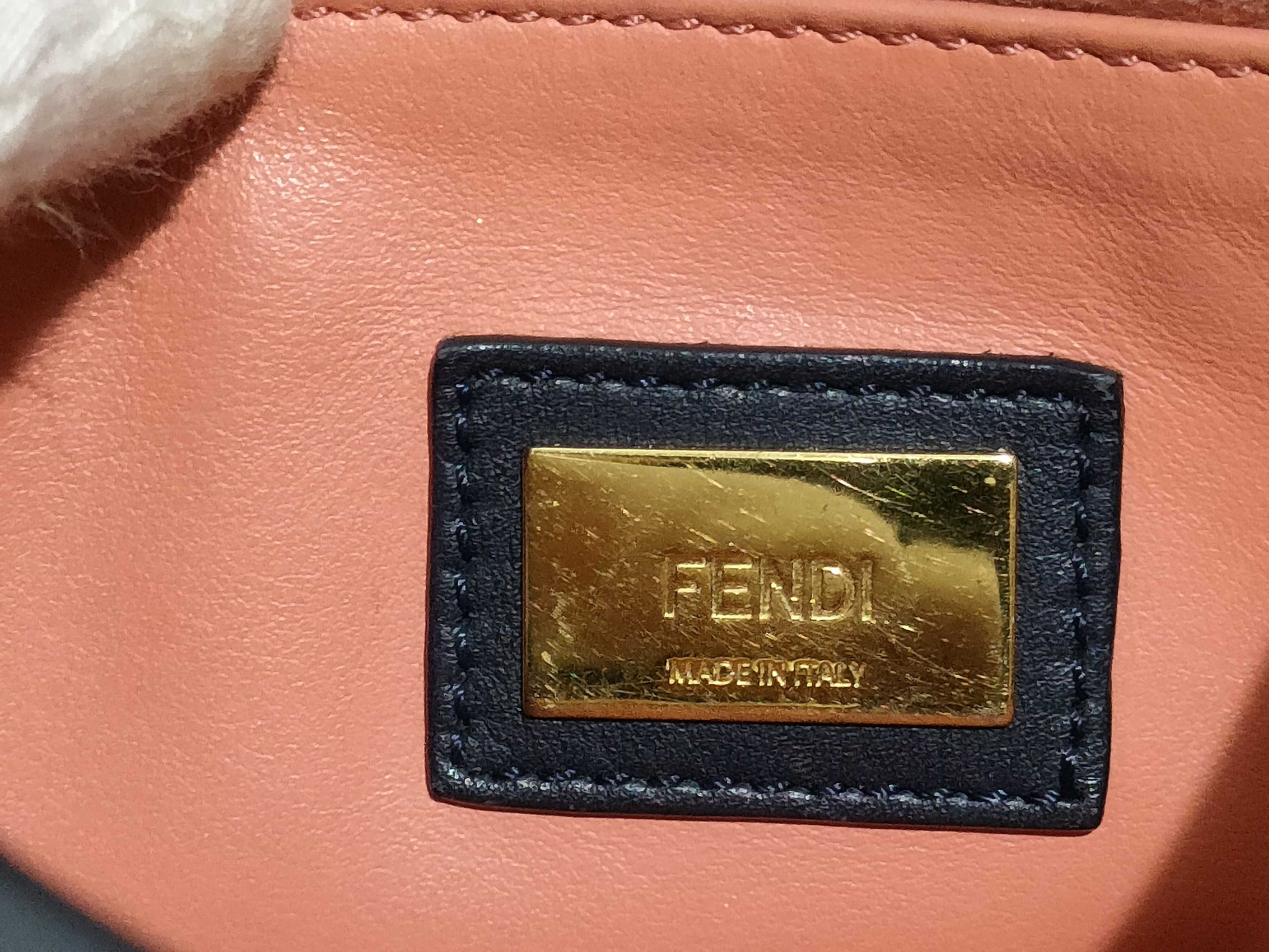 【水曜終了】(10827_0066)FENDI フェンディ プチトゥージュール ダークネイビー レザー 2way 8BH253 ハンドバッグ