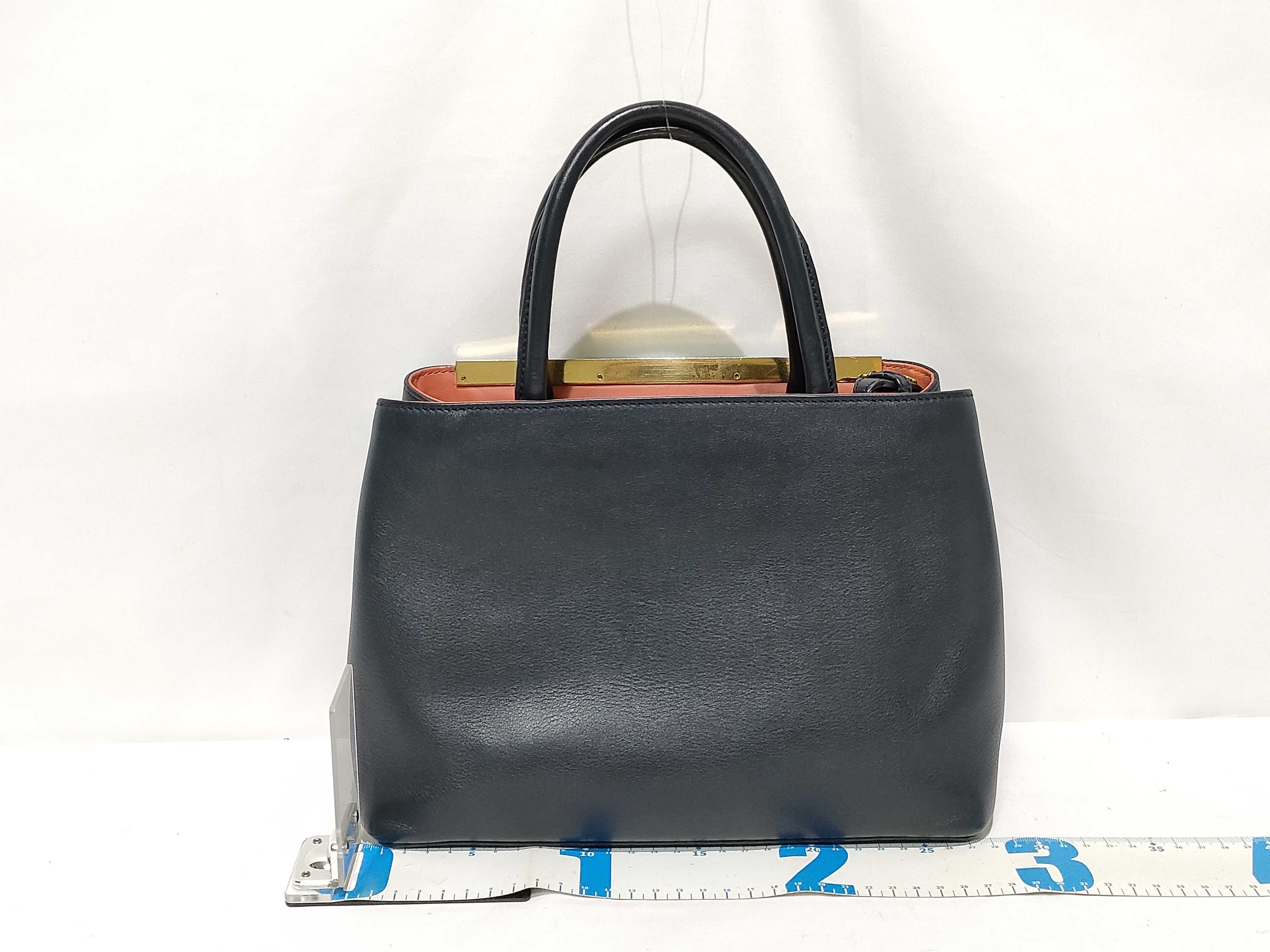 【水曜終了】(10827_0066)FENDI フェンディ プチトゥージュール ダークネイビー レザー 2way 8BH253 ハンドバッグ