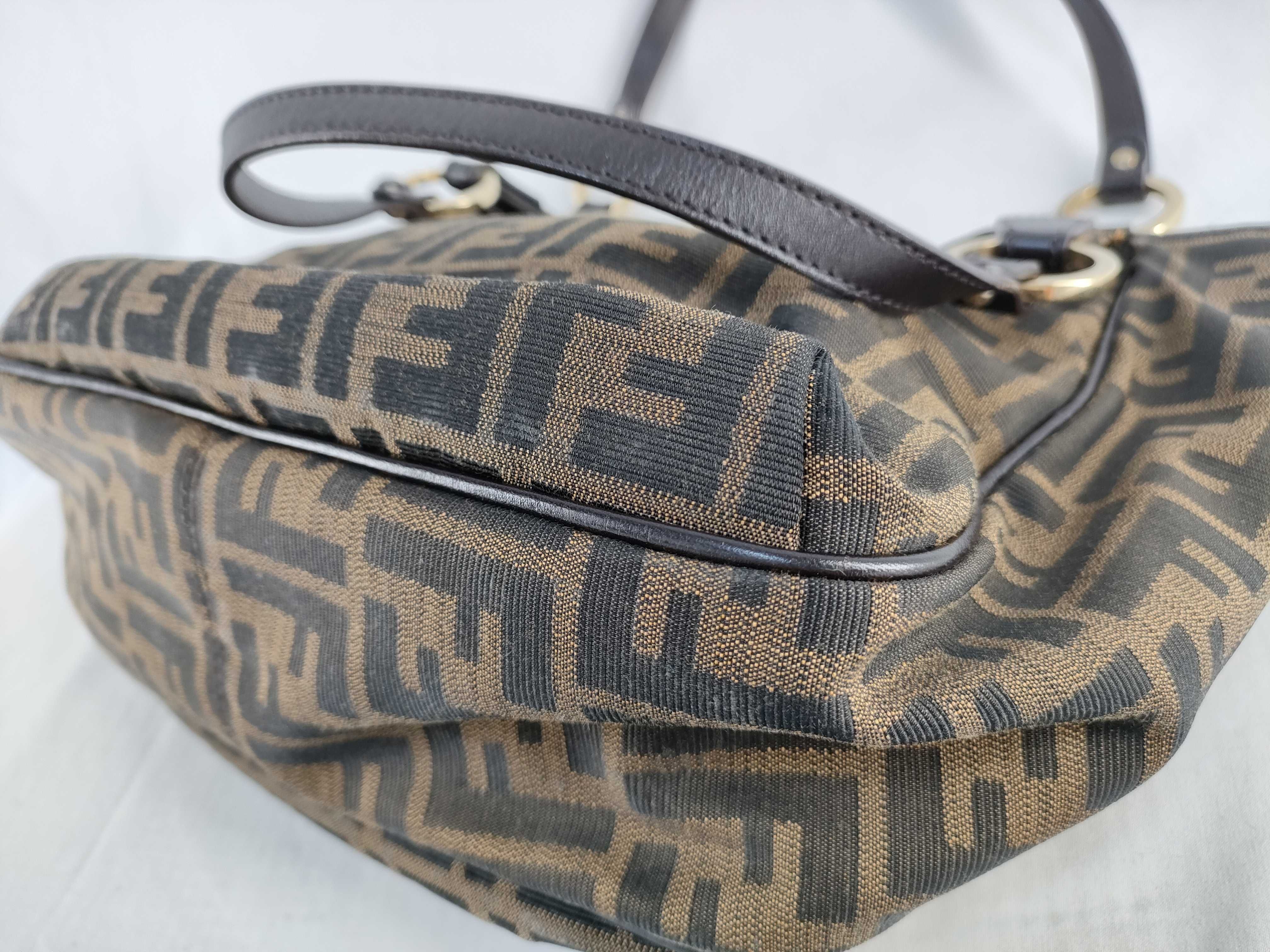 【水曜終了】(10827_0067)FENDI フェンディ ズッカ ハンドバッグ