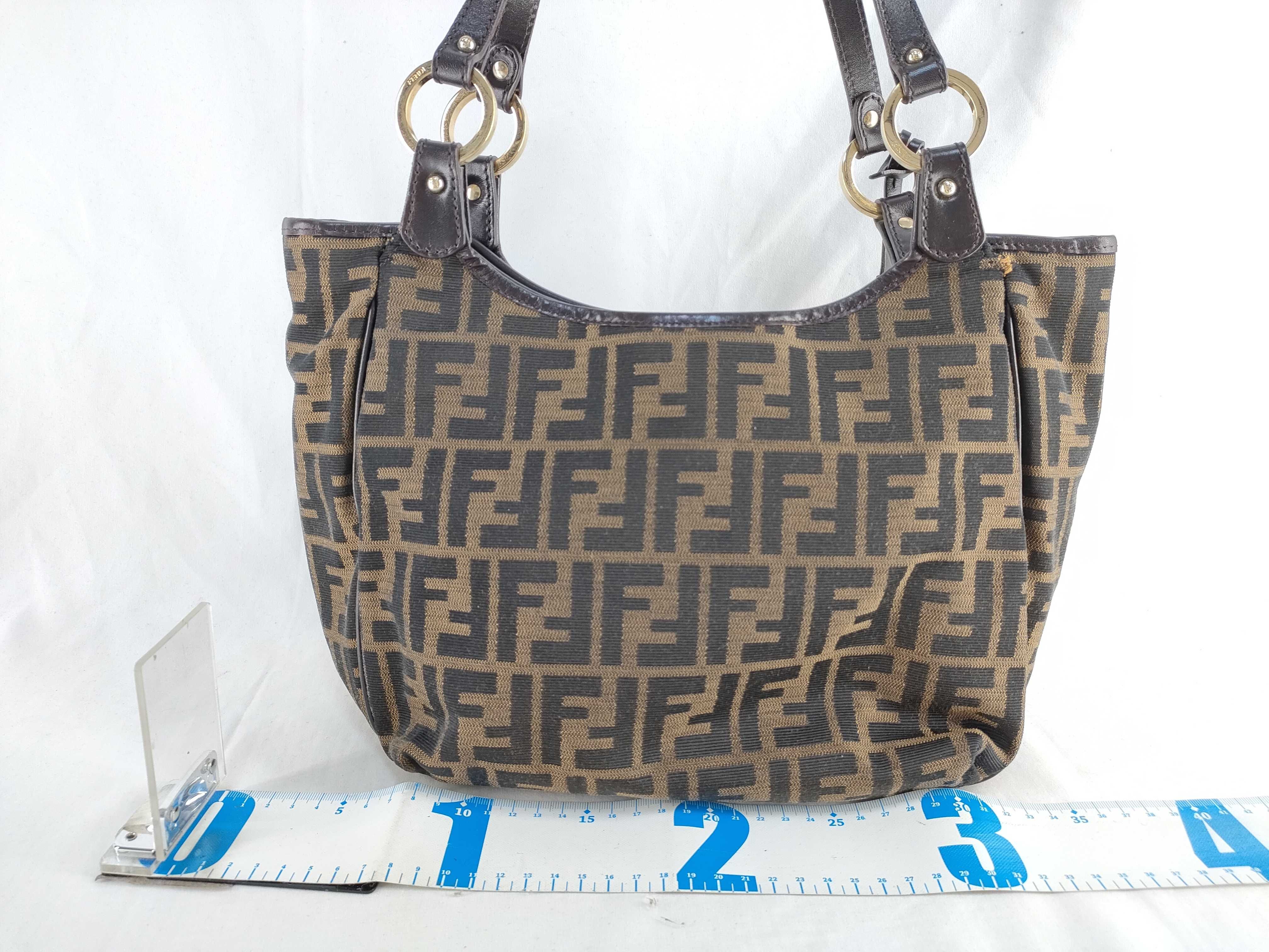 【水曜終了】(10827_0067)FENDI フェンディ ズッカ ハンドバッグ