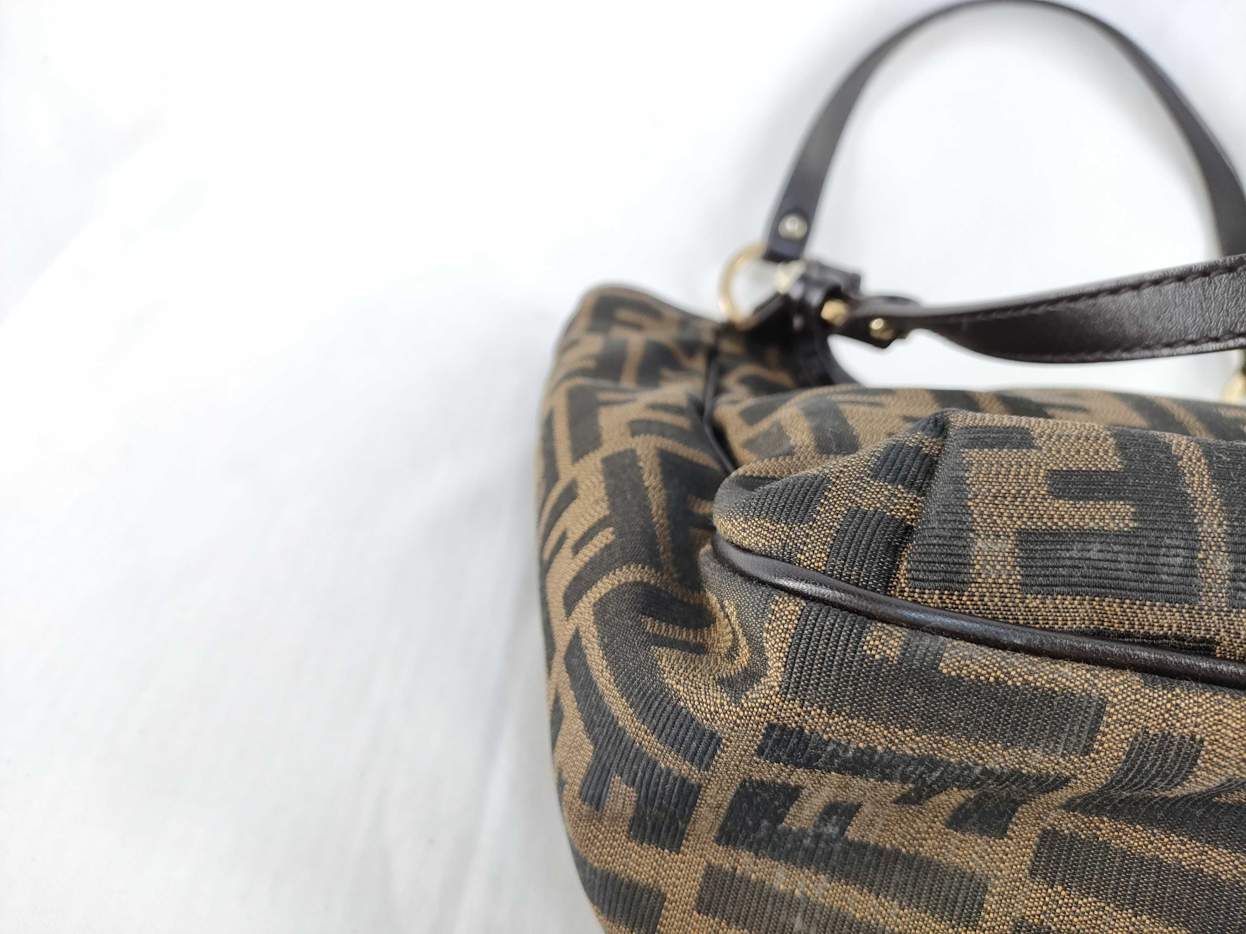 【水曜終了】(10827_0067)FENDI フェンディ ズッカ ハンドバッグ