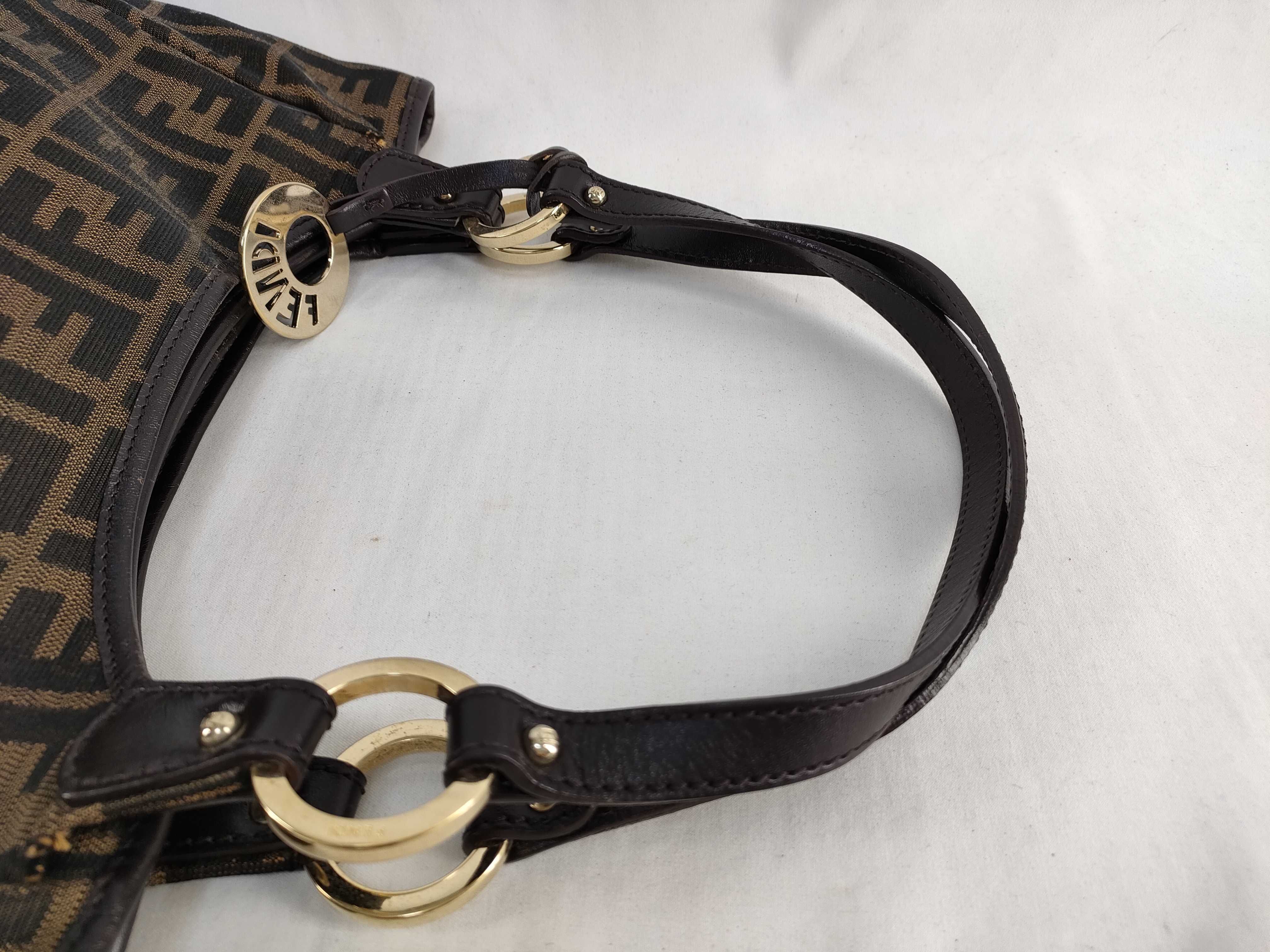 【水曜終了】(10827_0067)FENDI フェンディ ズッカ ハンドバッグ