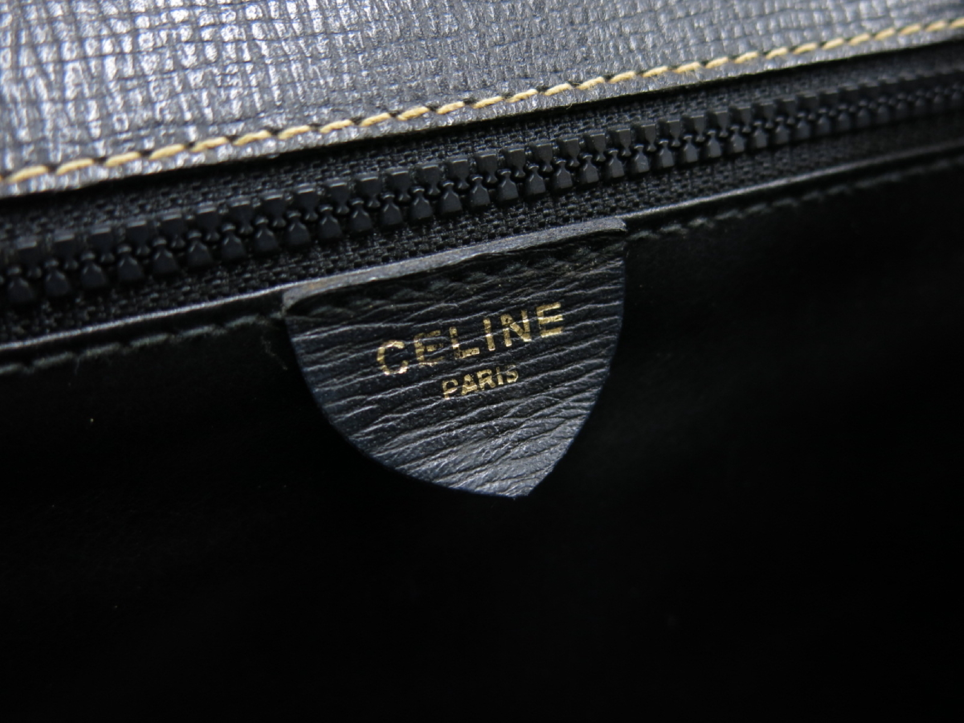 【水曜終了】(10827_0033)CELINE セリーヌ カーフレザー サークルロゴ ハンド バッグ ハンドバッグ