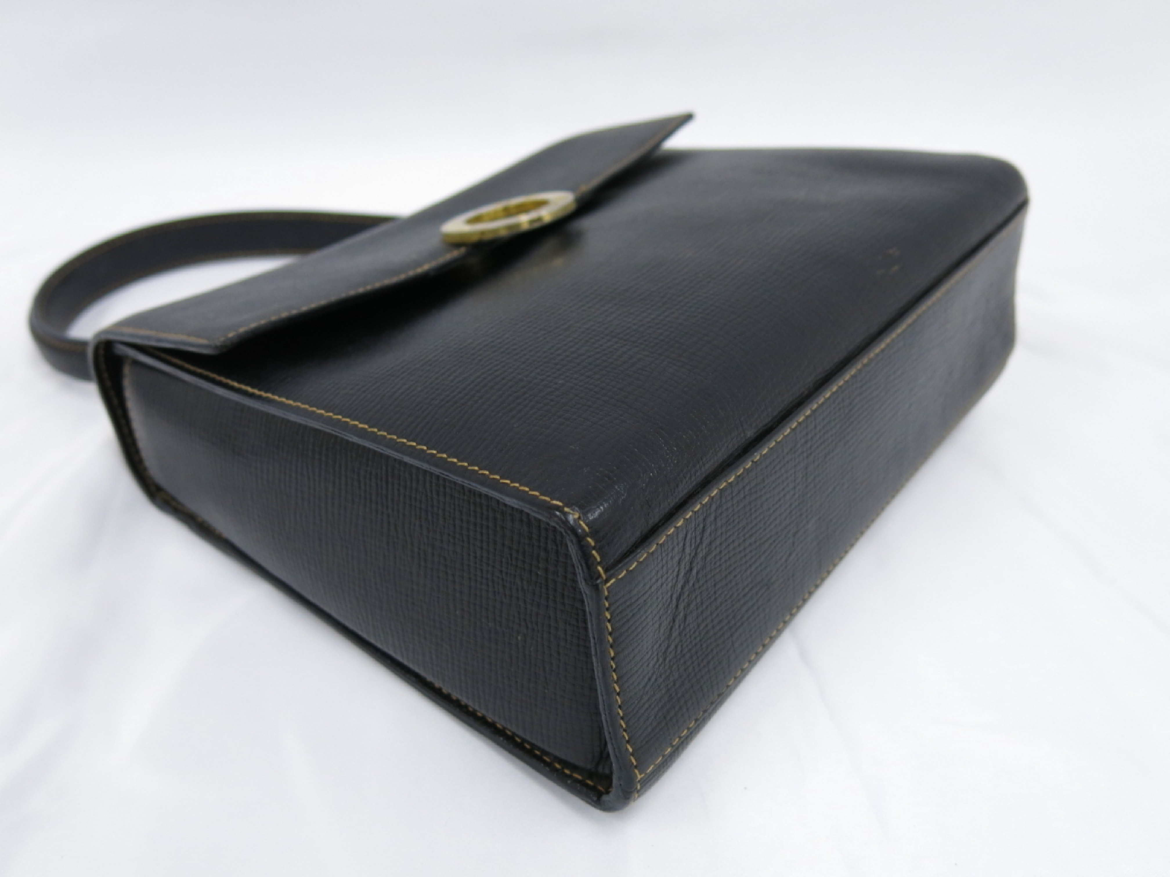 【水曜終了】(10827_0033)CELINE セリーヌ カーフレザー サークルロゴ ハンド バッグ ハンドバッグ