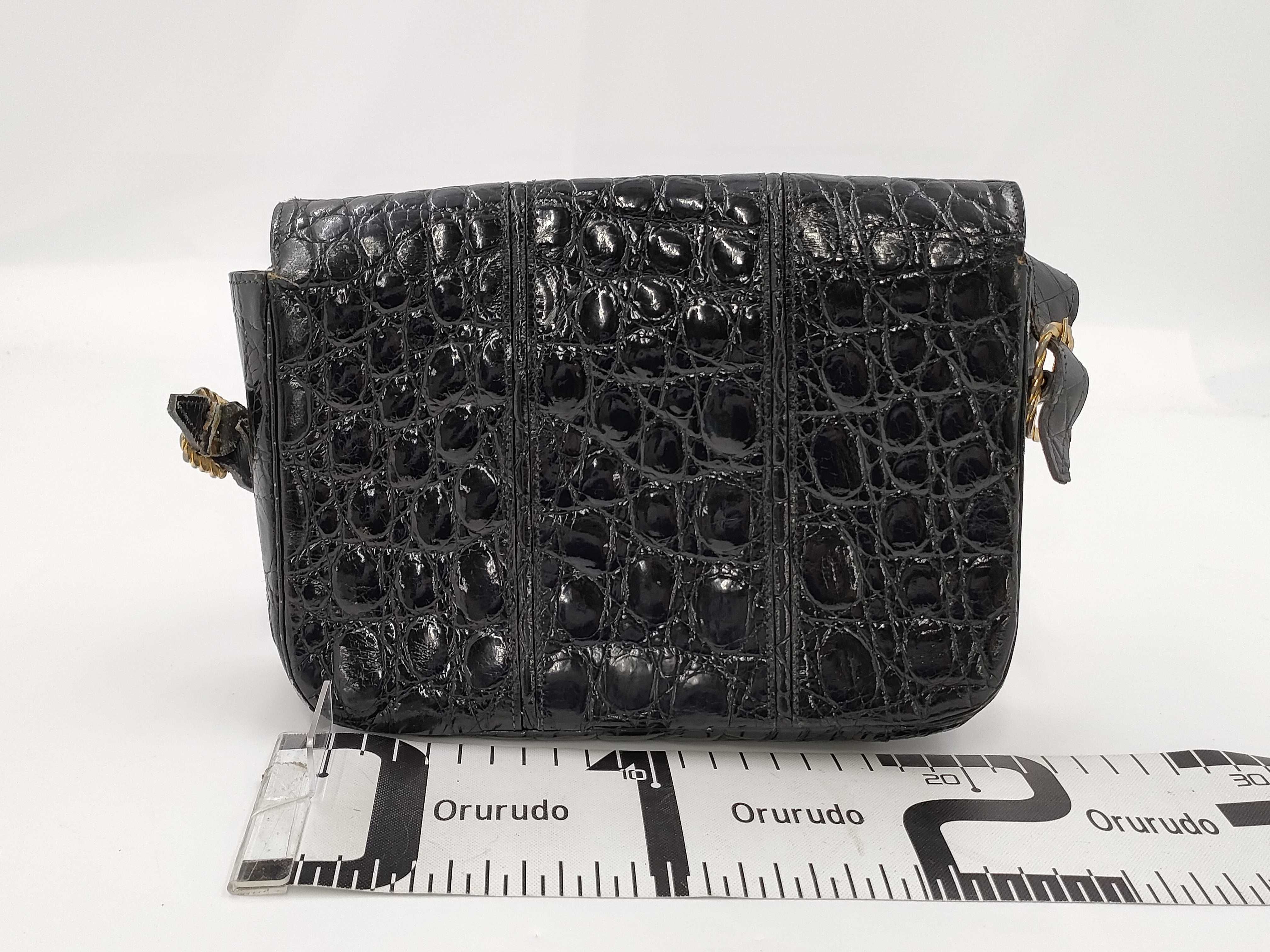 【水曜終了】(10827_0037)▼CELINE セリーヌ クロコ ショルダーバッグ