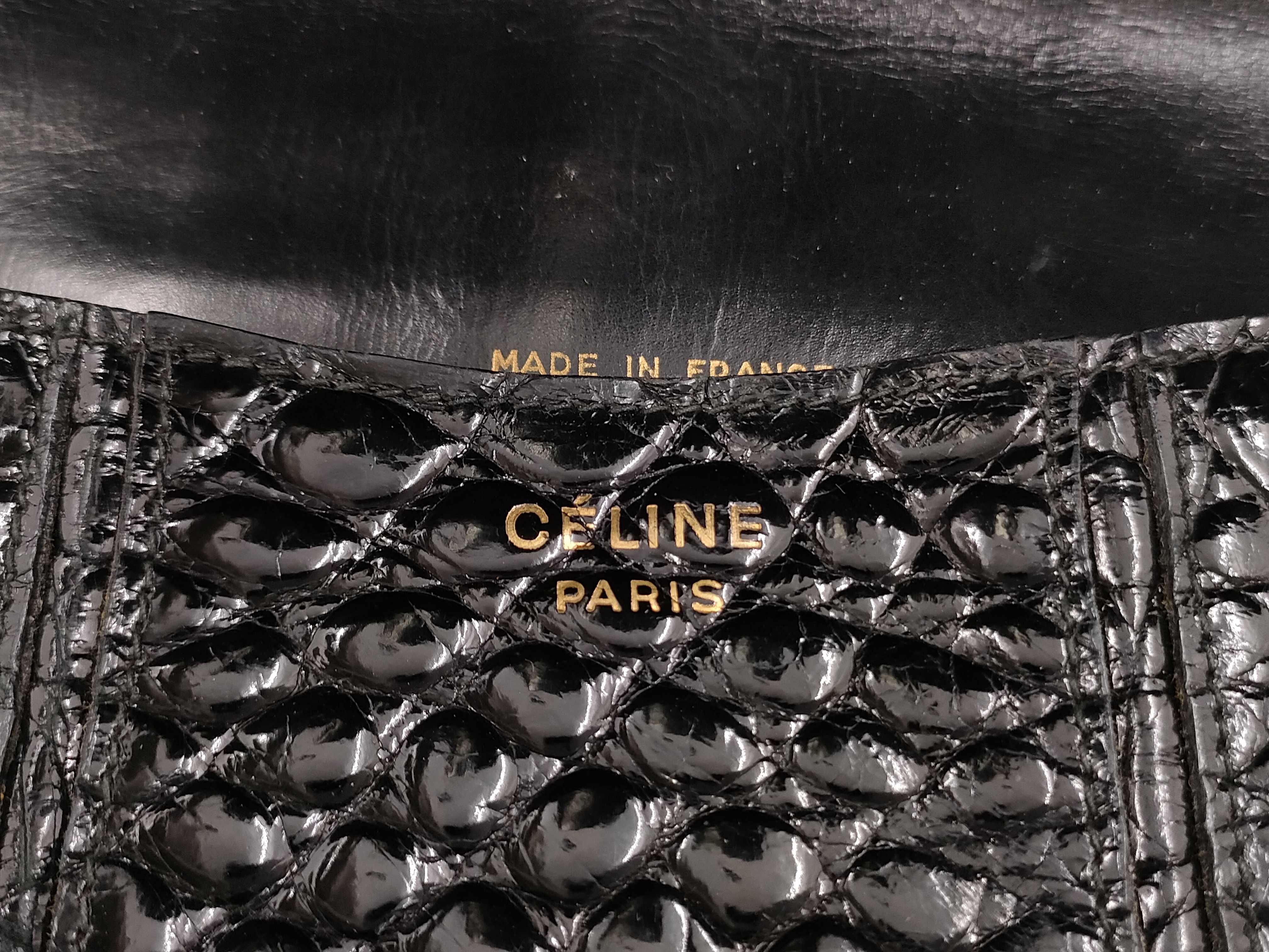 【水曜終了】(10827_0037)▼CELINE セリーヌ クロコ ショルダーバッグ