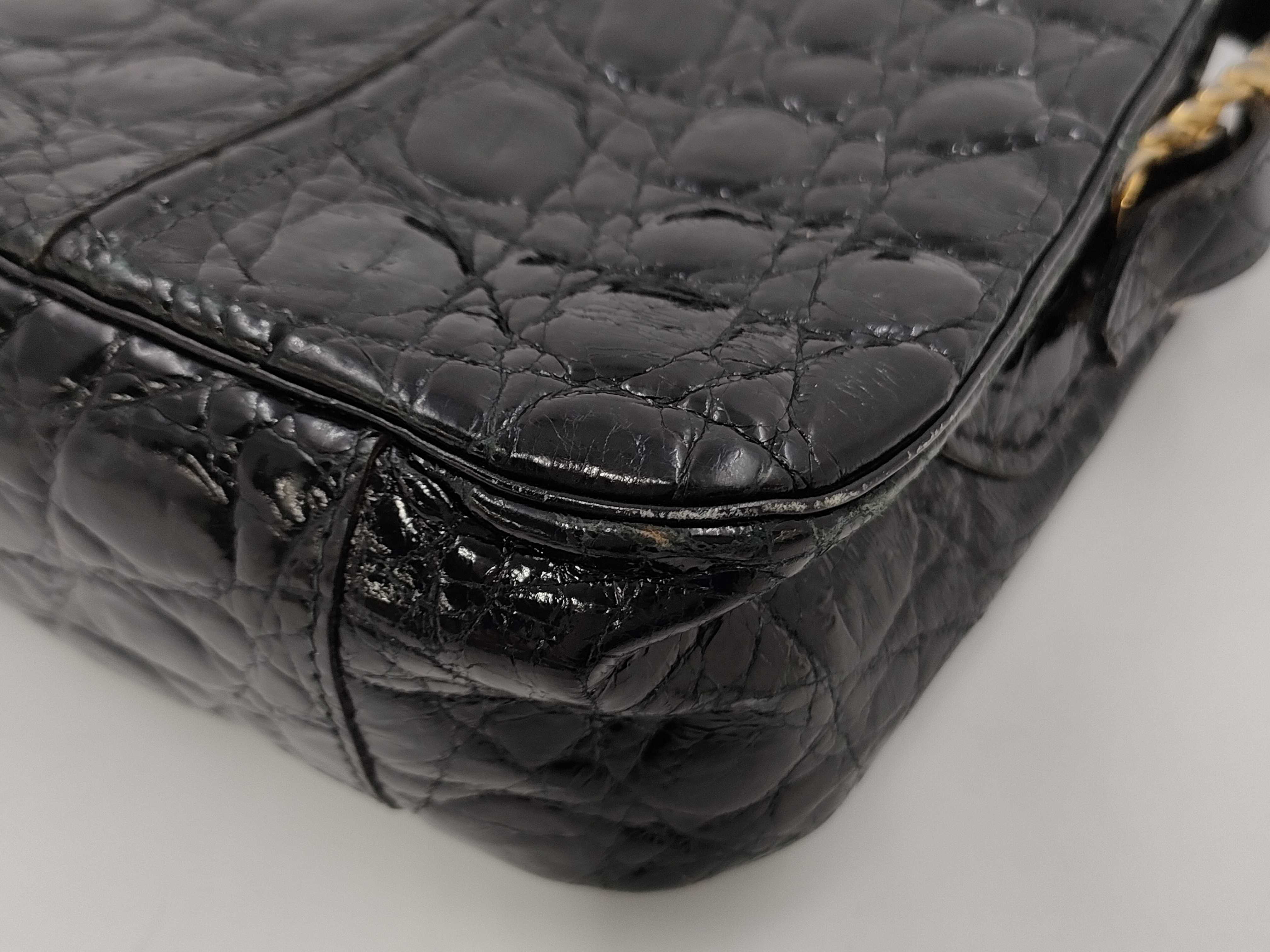 【水曜終了】(10827_0037)▼CELINE セリーヌ クロコ ショルダーバッグ