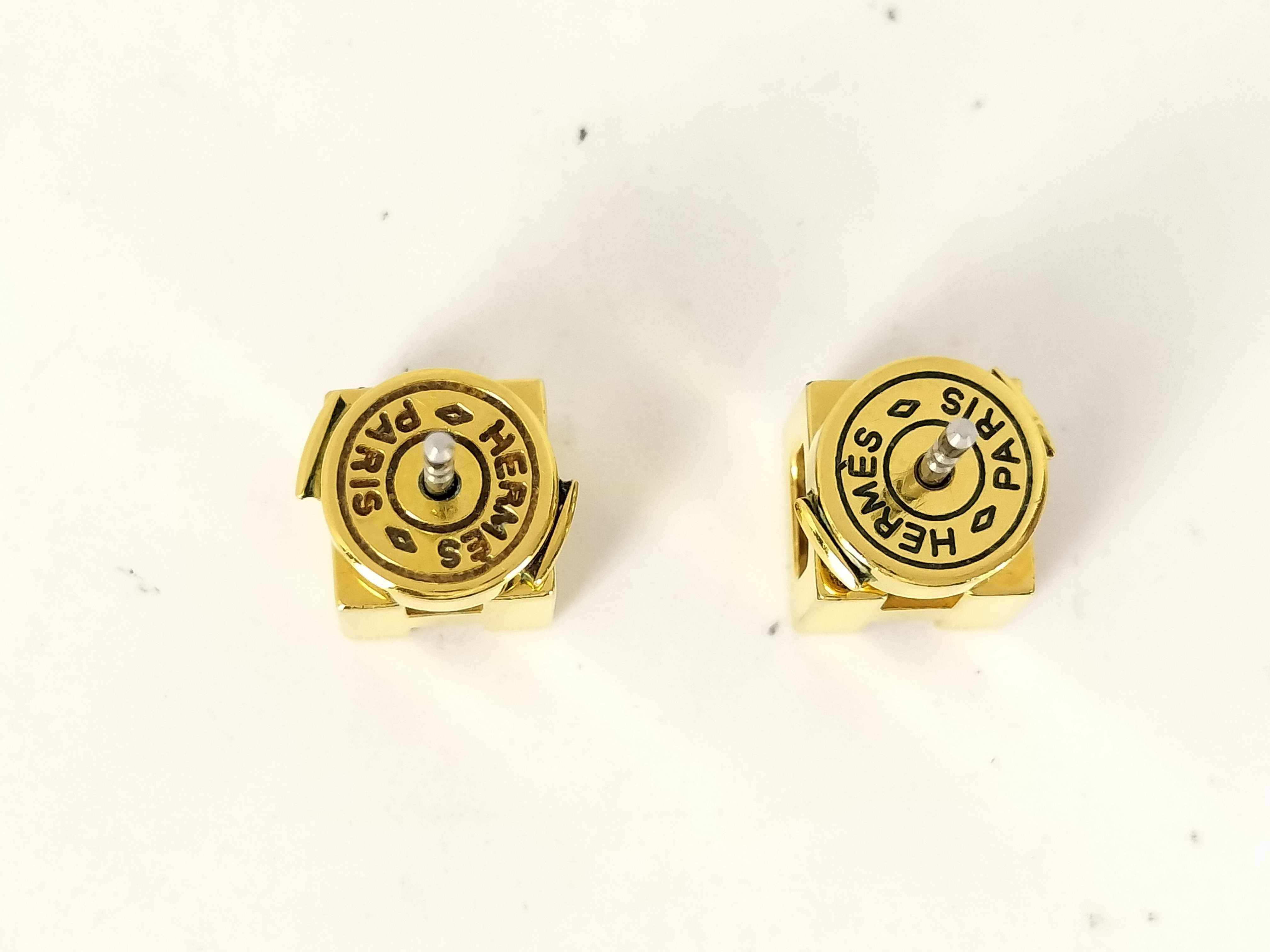 【水曜終了】(10943_0002)HERMES エルメス カージュ ド アッシュ Hキューブ ピアス