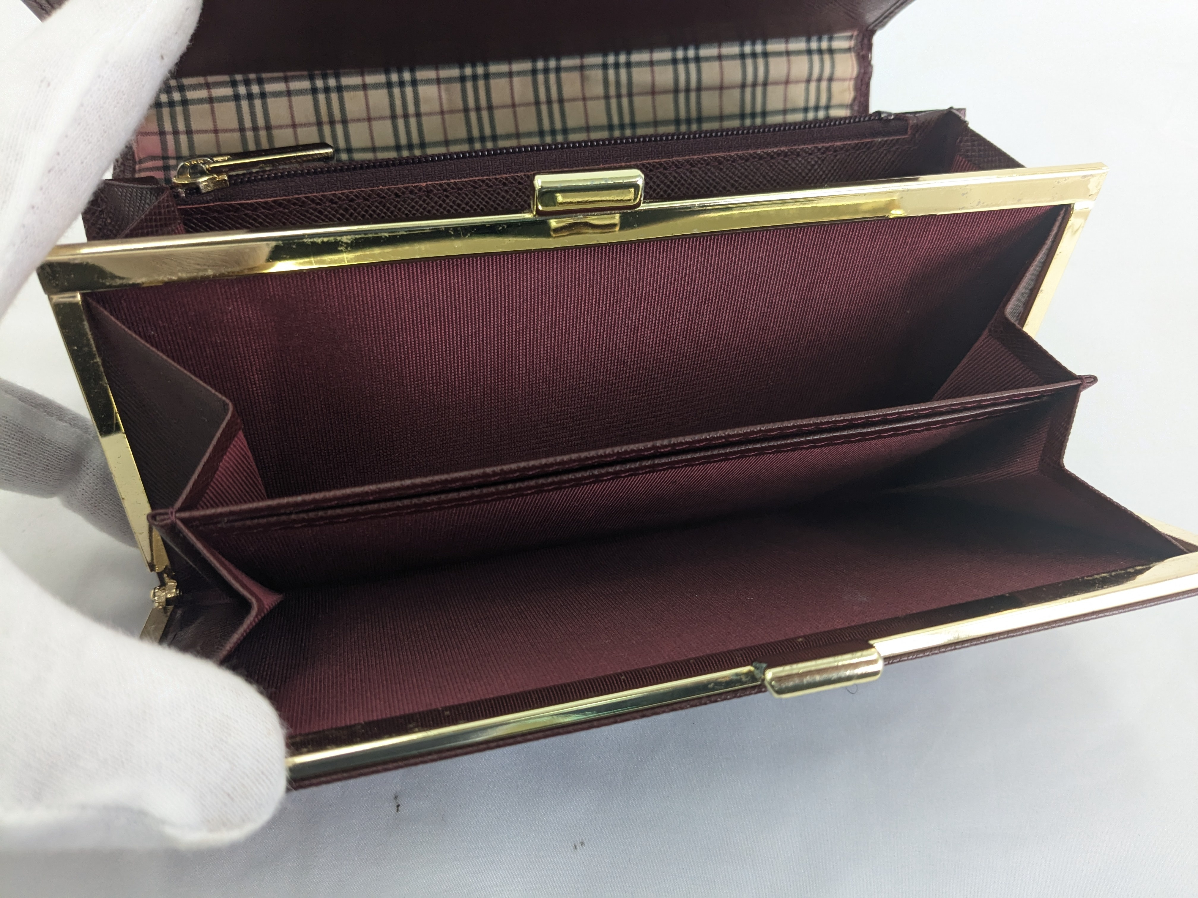 【水曜終了】(10937_0021)BURBERRY バーバリー レザー チェック 財布