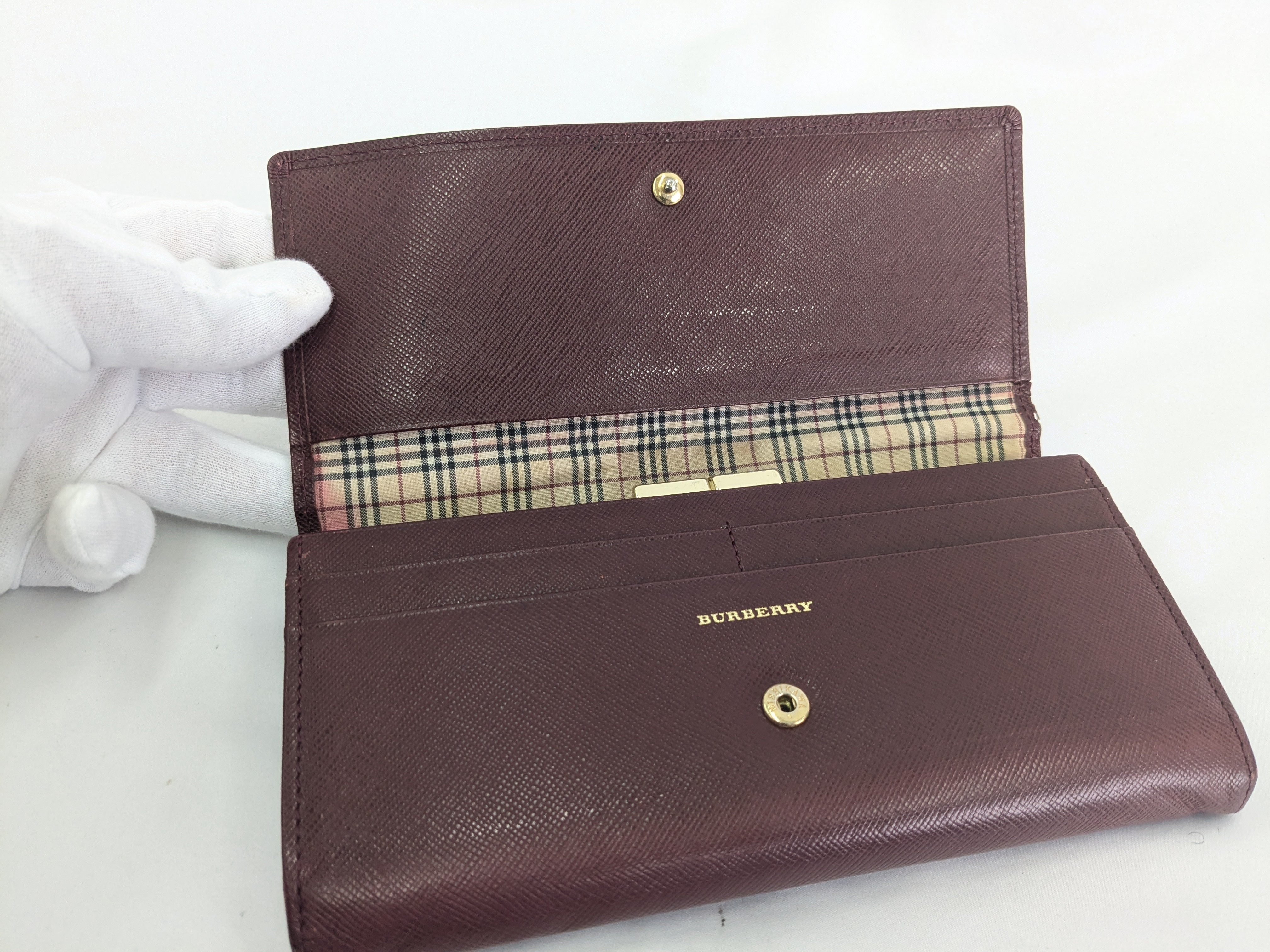 【水曜終了】(10937_0021)BURBERRY バーバリー レザー チェック 財布