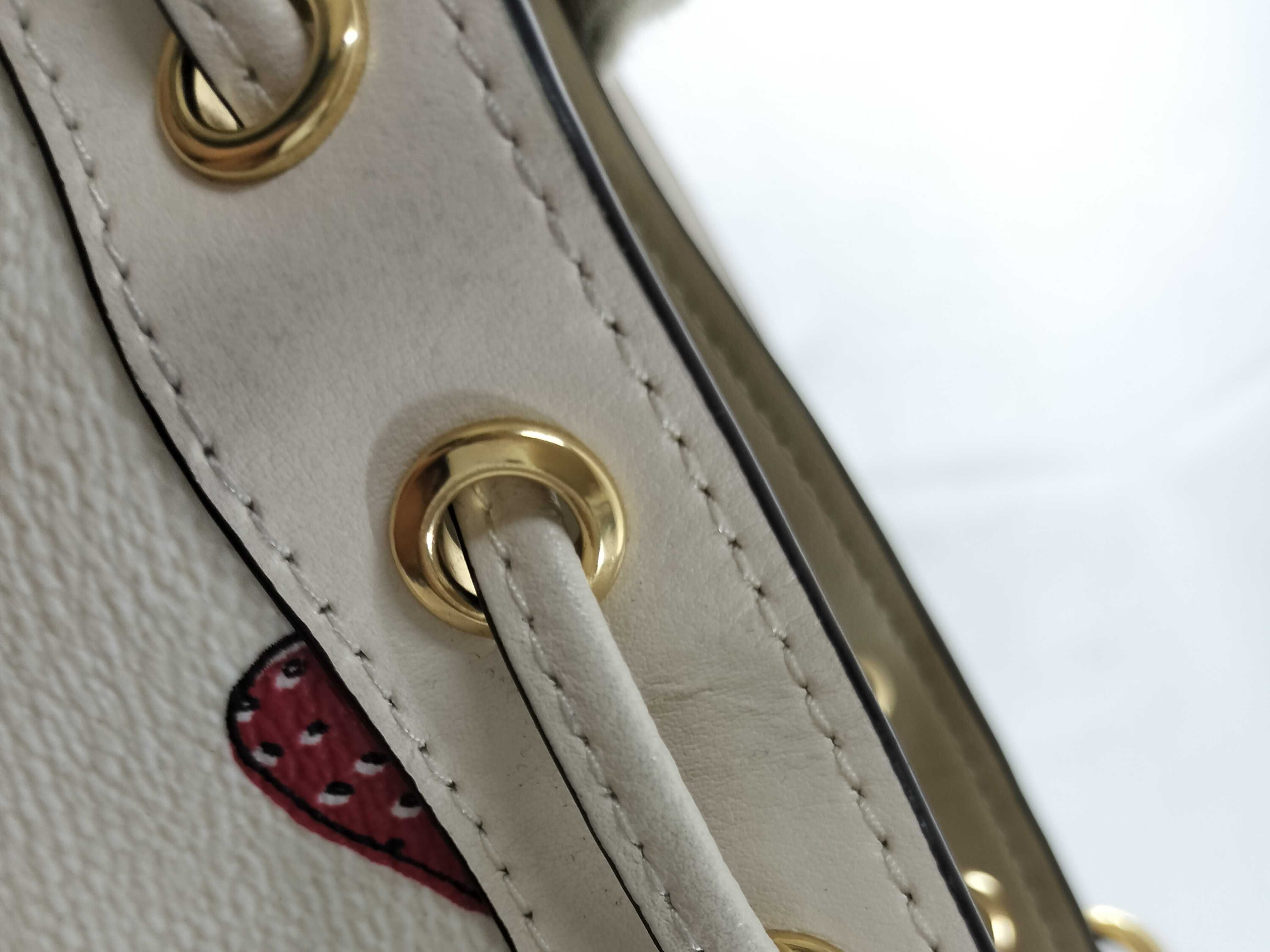 【水曜終了】(10698_0071)COACH CAL11 ミニバケット ストロベリープリント 2WAY ショルダーバッグ