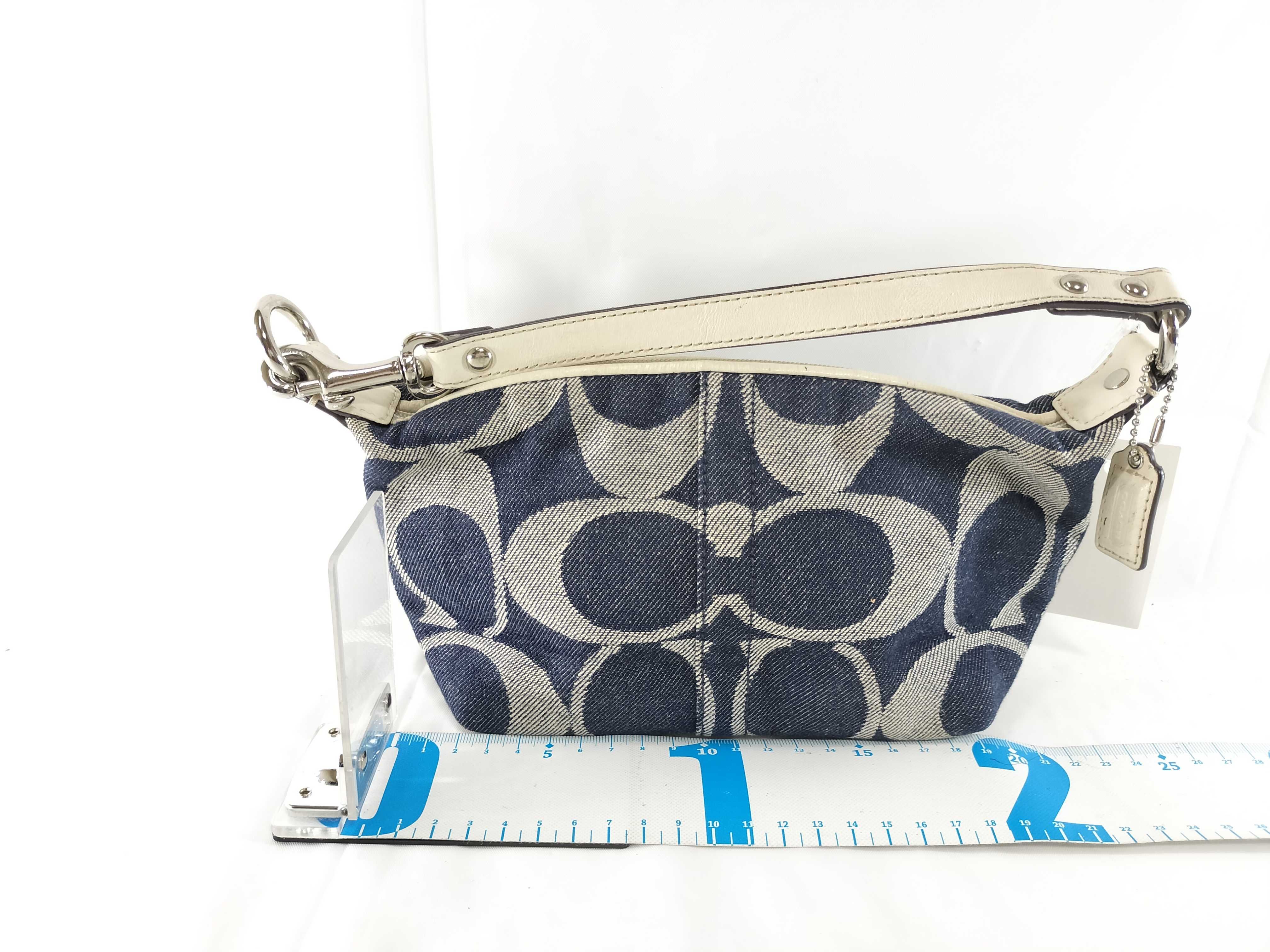 【水曜終了】(10698_0072)COACH デニム シグネチャー ミニハンド ハンドバッグ