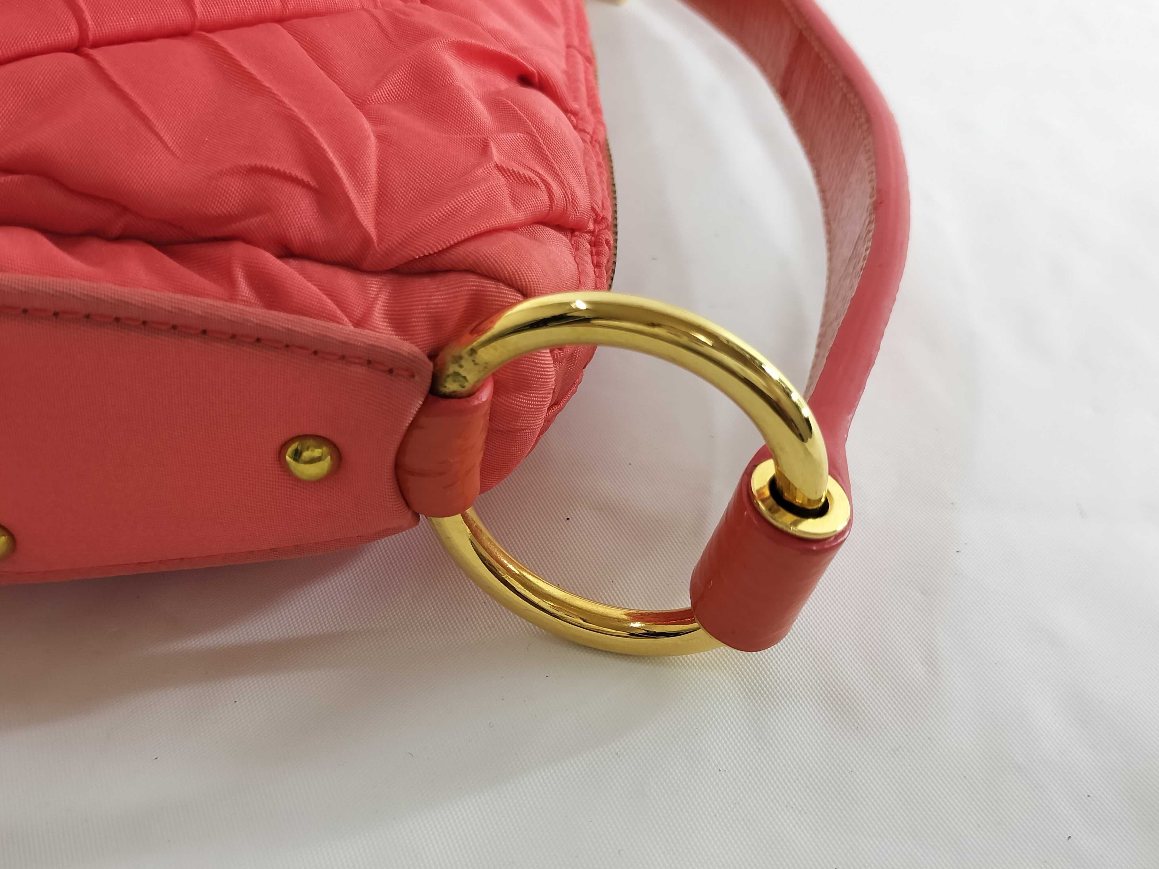 【水曜終了】(10709_0087)PRADA ナイロン BR3774 エナメルハンドル オレンジ ワンショルダー ショルダーバッグ