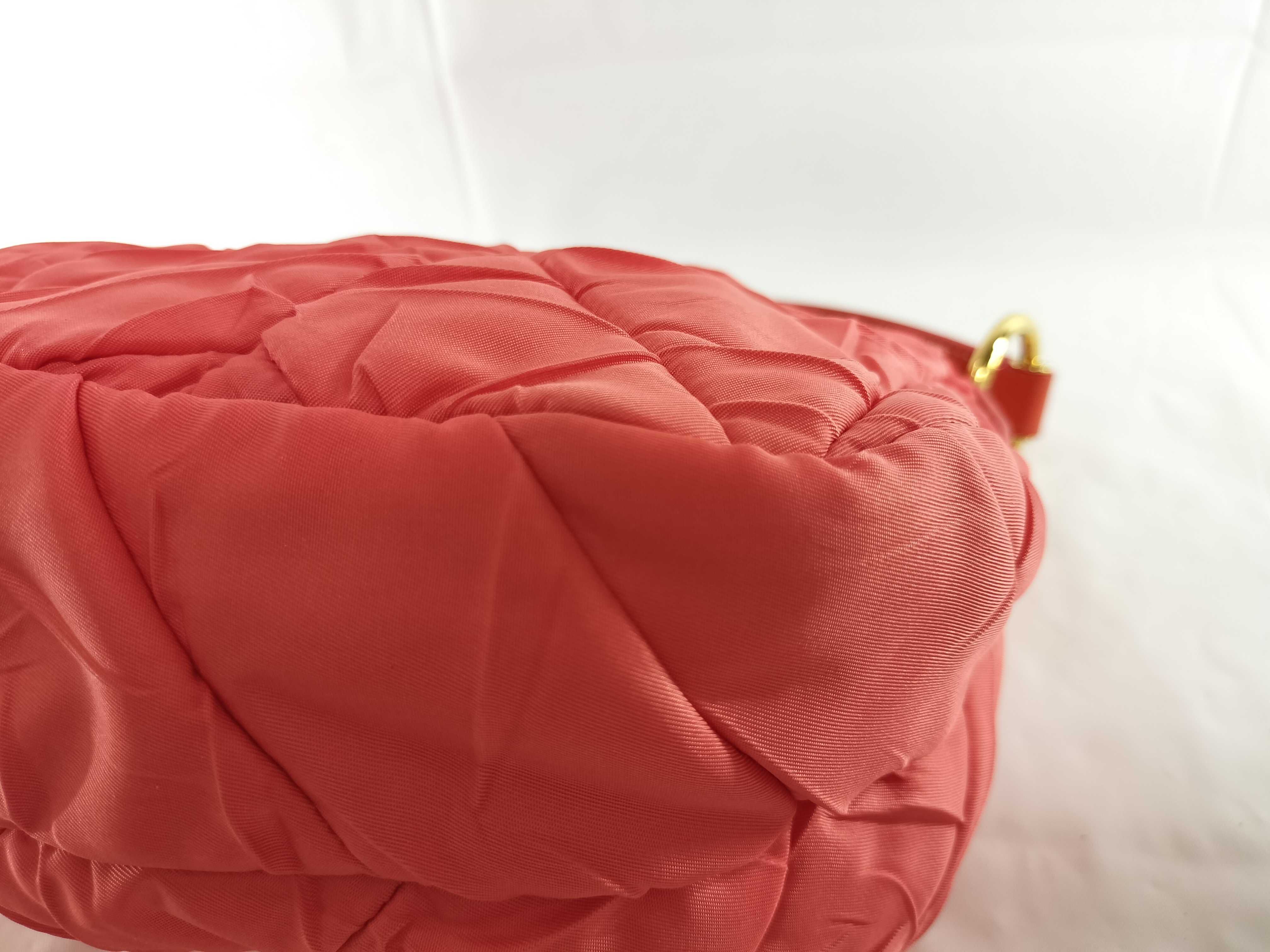 【水曜終了】(10709_0087)PRADA ナイロン BR3774 エナメルハンドル オレンジ ワンショルダー ショルダーバッグ