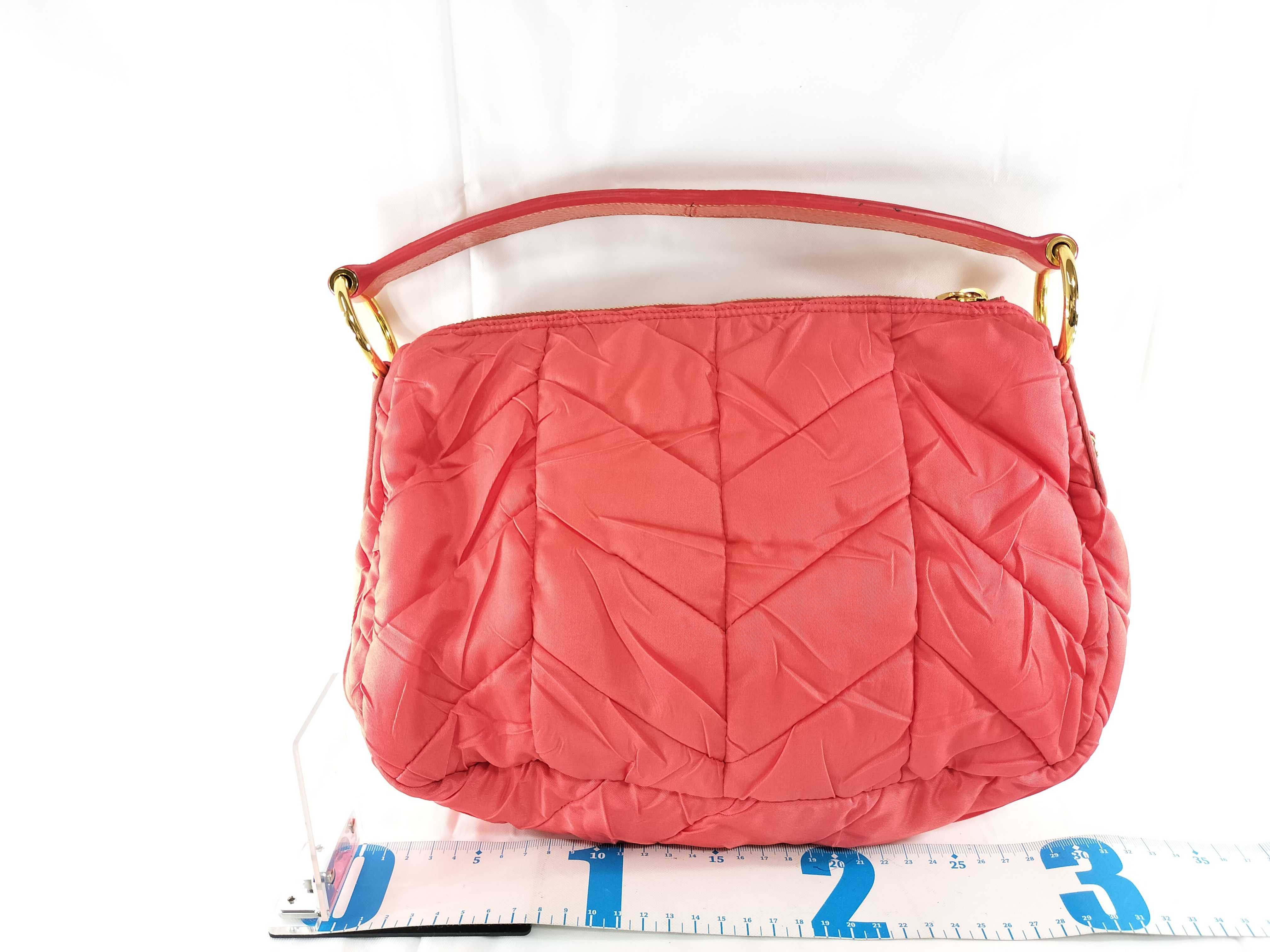 【水曜終了】(10709_0087)PRADA ナイロン BR3774 エナメルハンドル オレンジ ワンショルダー ショルダーバッグ