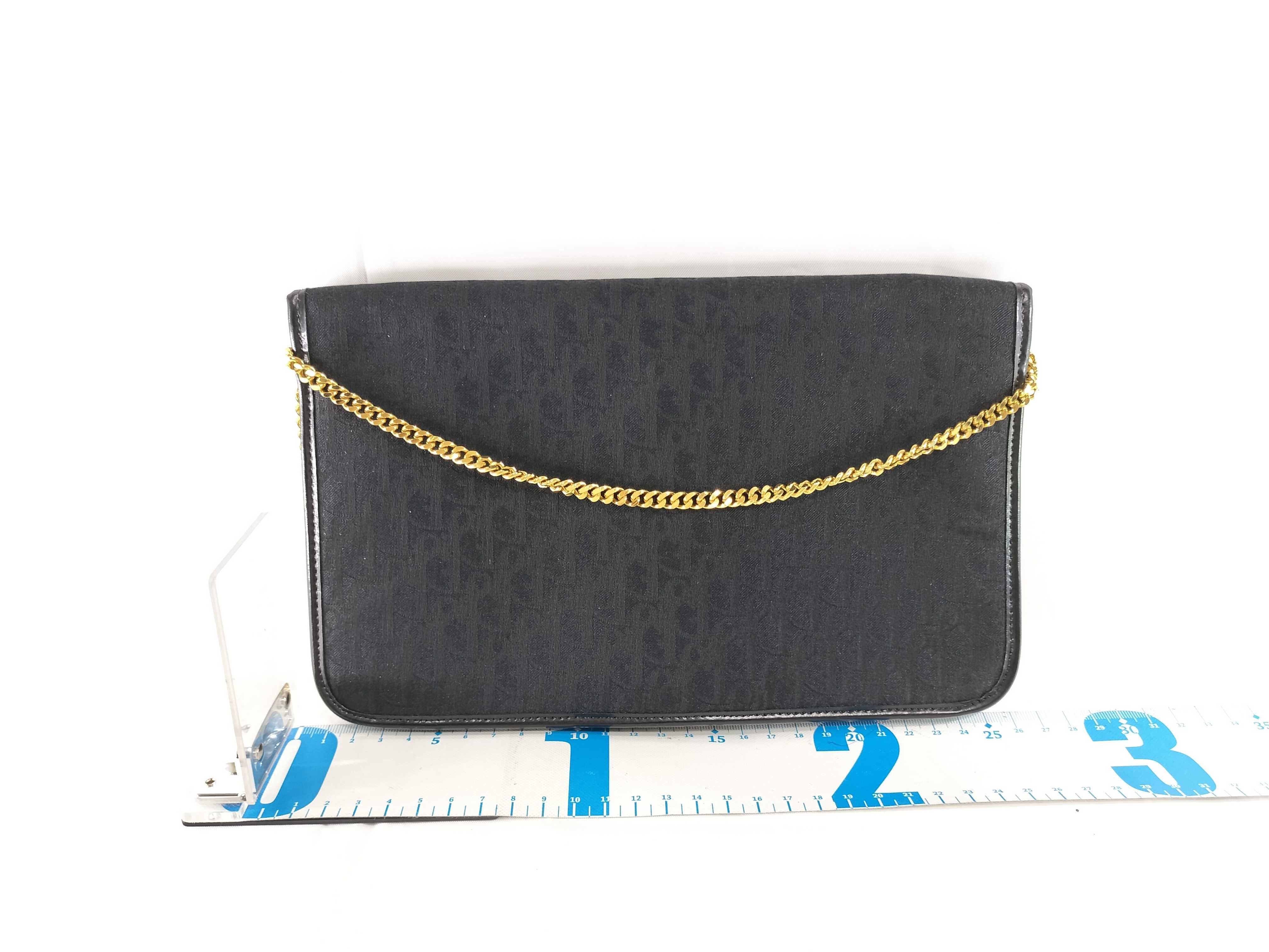 【水曜終了】(10699_0258)Dior トロッター トロッター キャンバス チェーンショルダーバッグ ブラック ショルダーバッグ