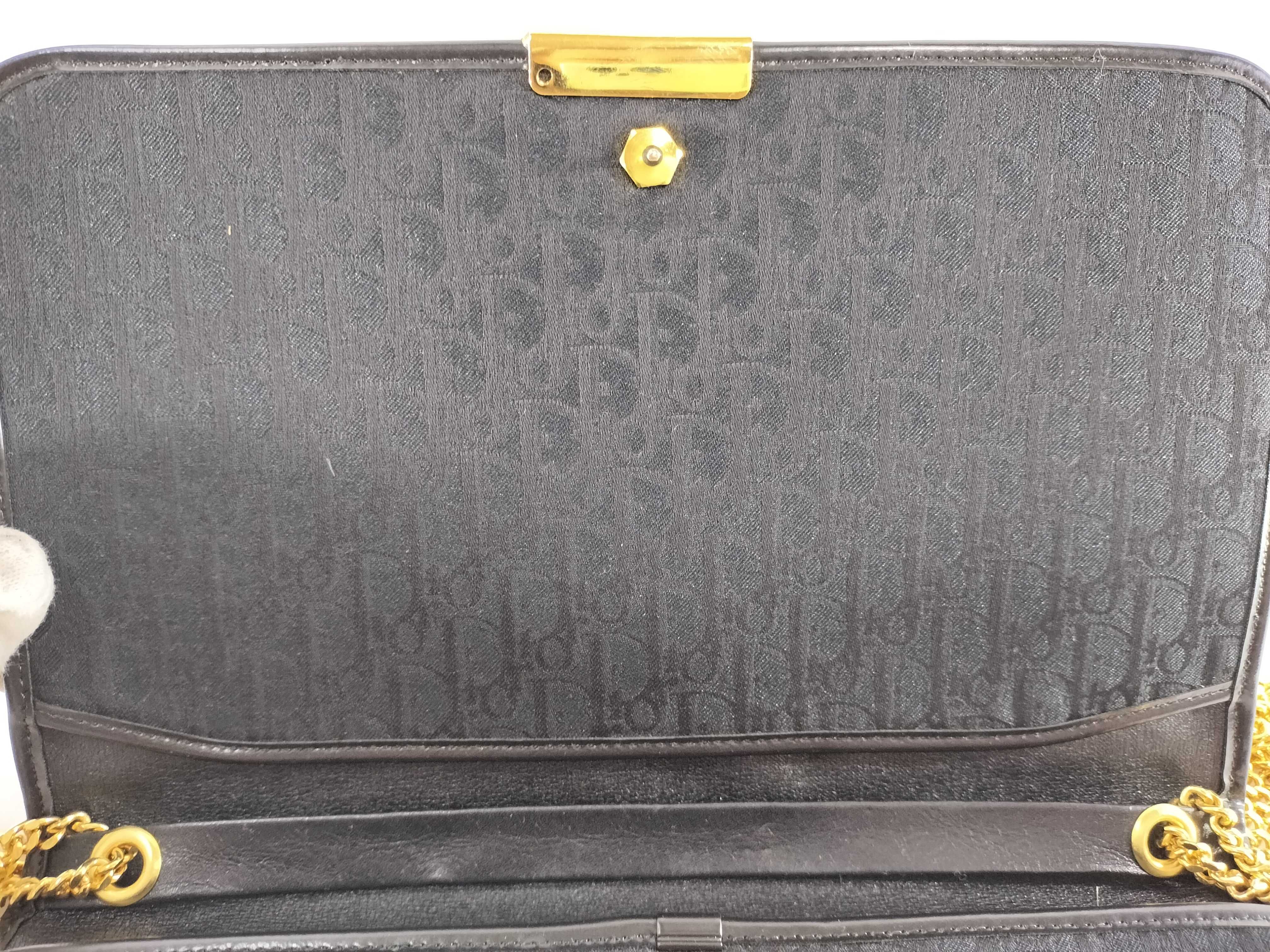 【水曜終了】(10699_0258)Dior トロッター トロッター キャンバス チェーンショルダーバッグ ブラック ショルダーバッグ