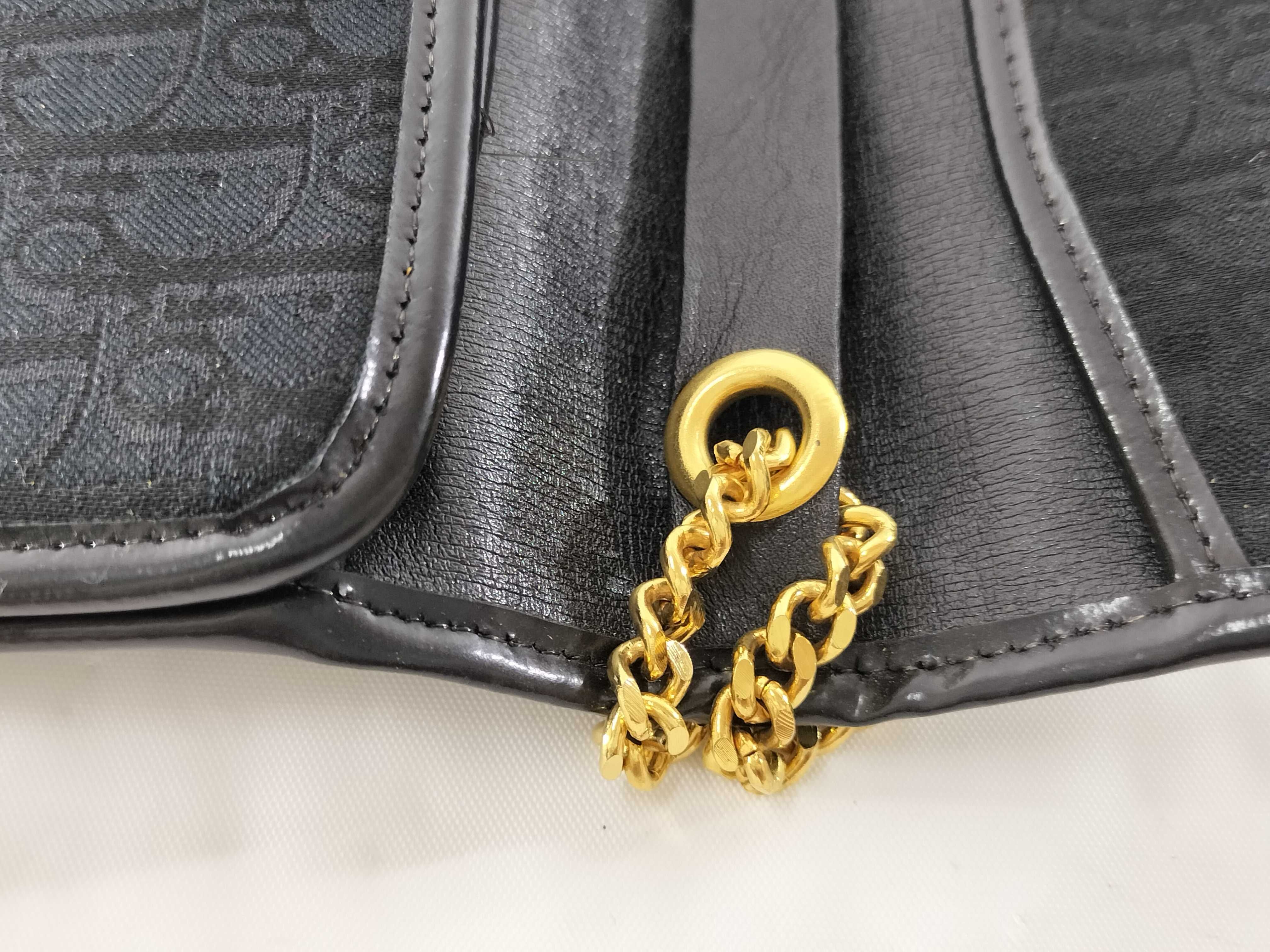 【水曜終了】(10699_0258)Dior トロッター トロッター キャンバス チェーンショルダーバッグ ブラック ショルダーバッグ