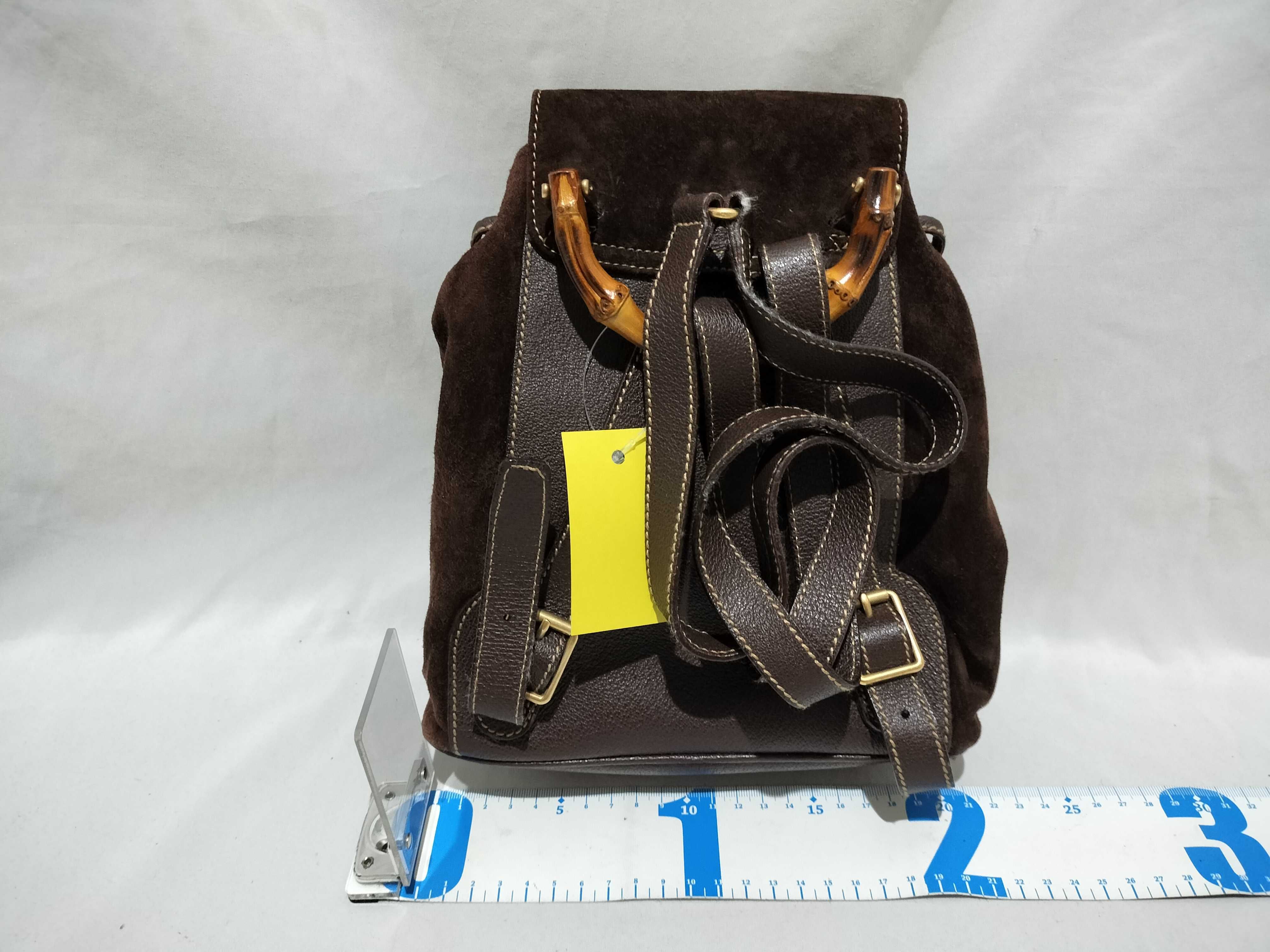 【水曜終了】(10709_0010)GUCCI バンブー 003 1705 0030 リュック 巾着 スエード リュックサック