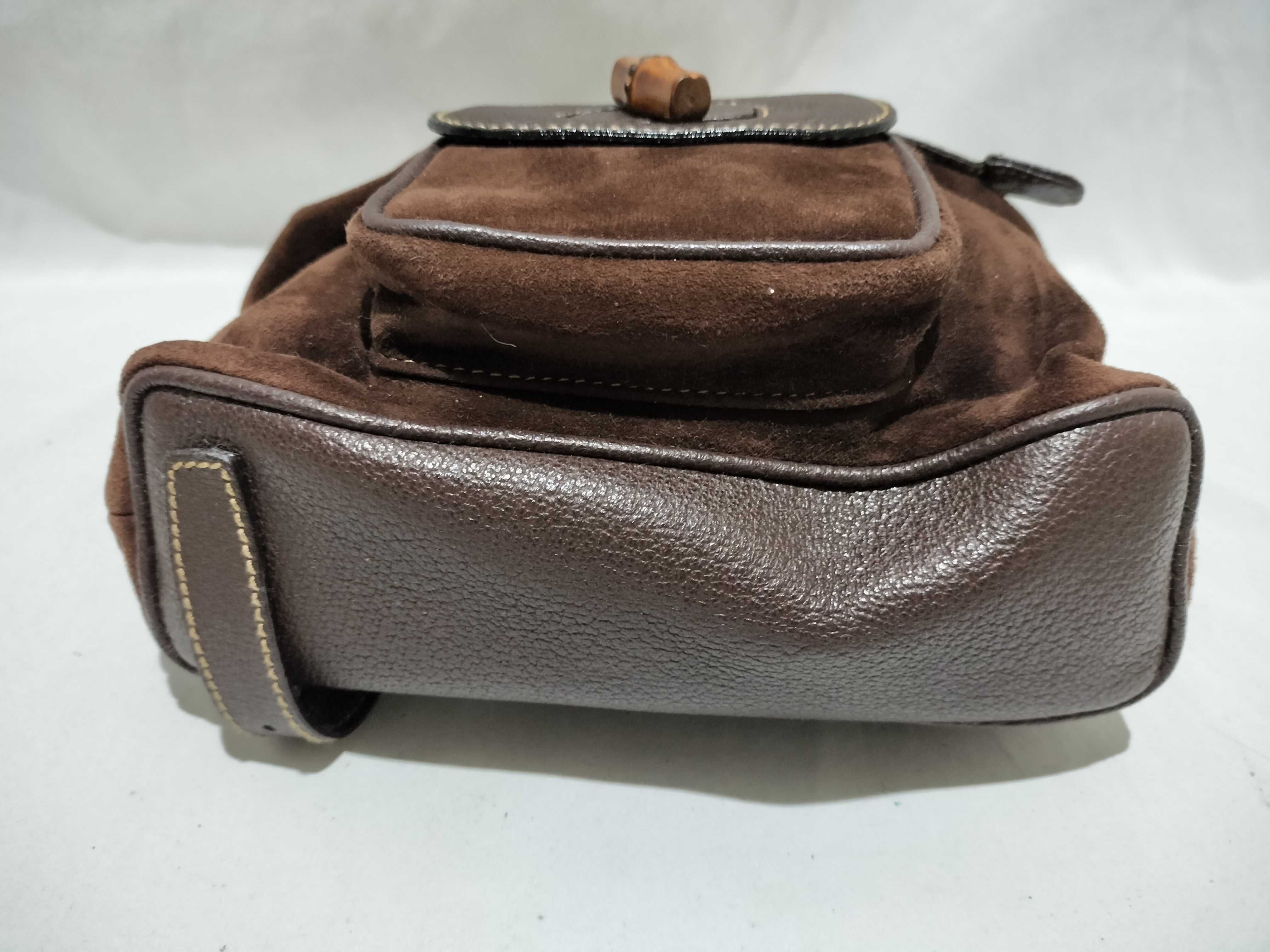 【水曜終了】(10709_0010)GUCCI バンブー 003 1705 0030 リュック 巾着 スエード リュックサック