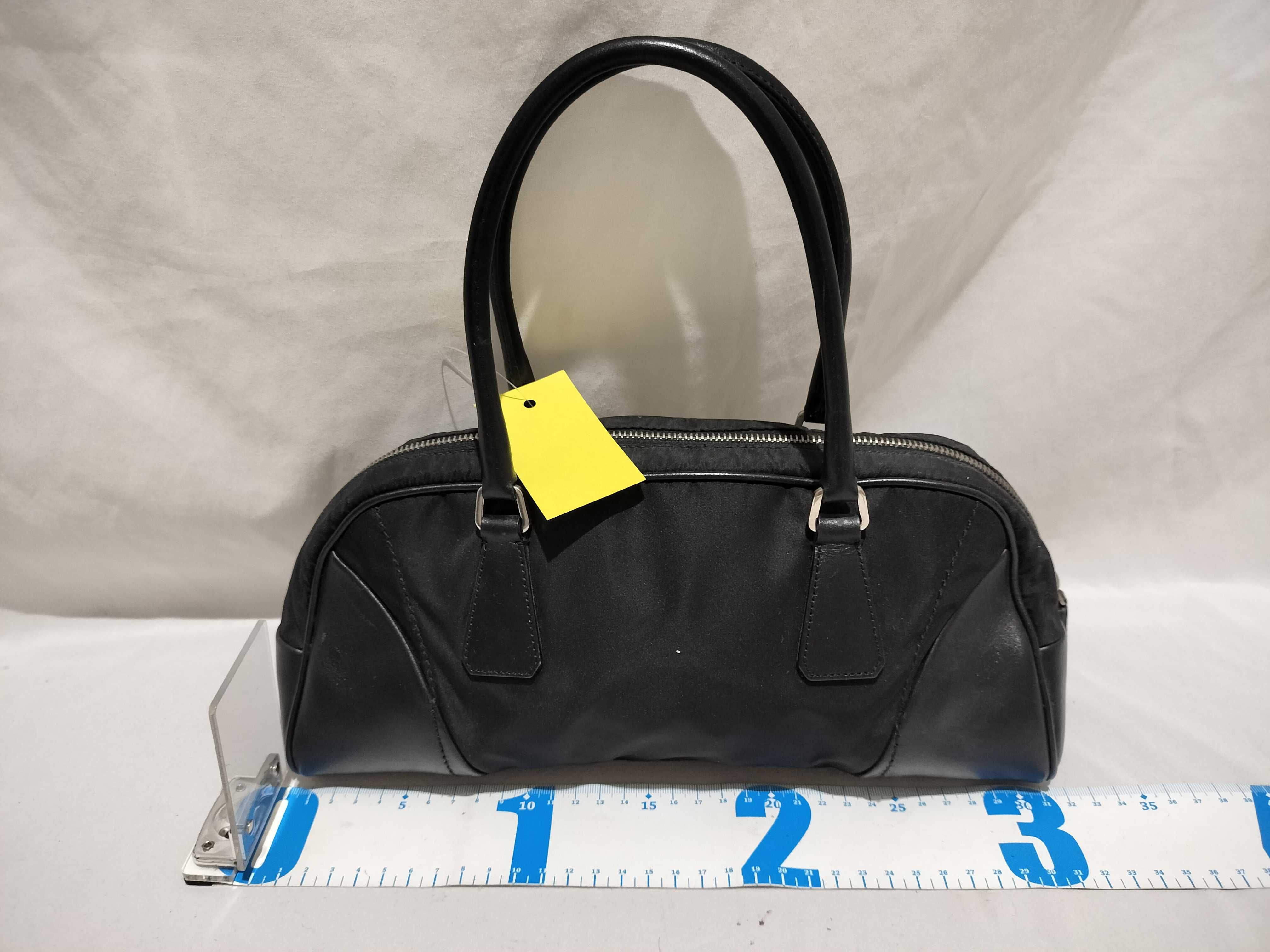 【水曜終了】(10709_0089)PRADA ナイロン レザー切替/ミニボストン/変色考慮 ハンドバッグ