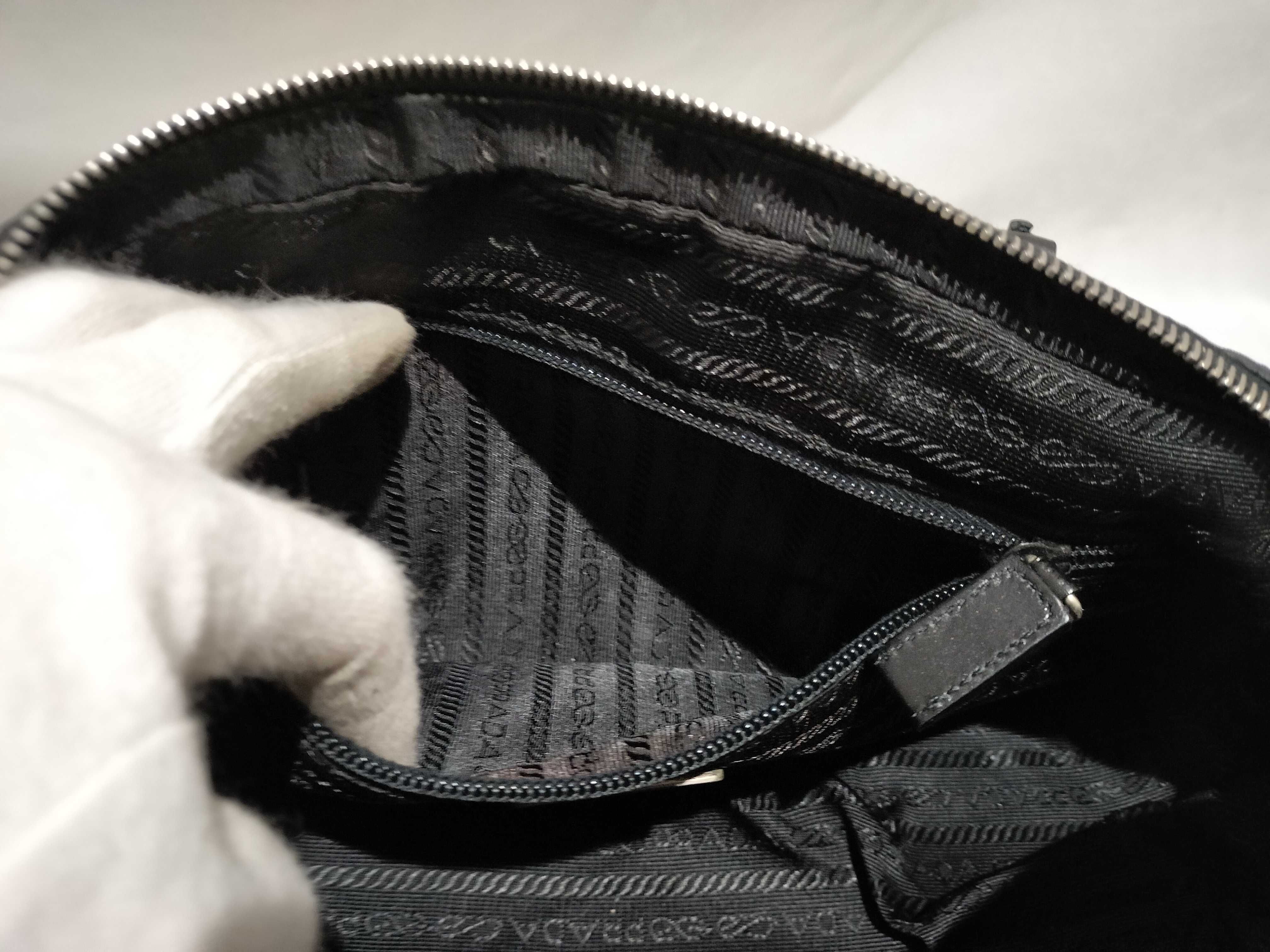 【水曜終了】(10709_0089)PRADA ナイロン レザー切替/ミニボストン/変色考慮 ハンドバッグ